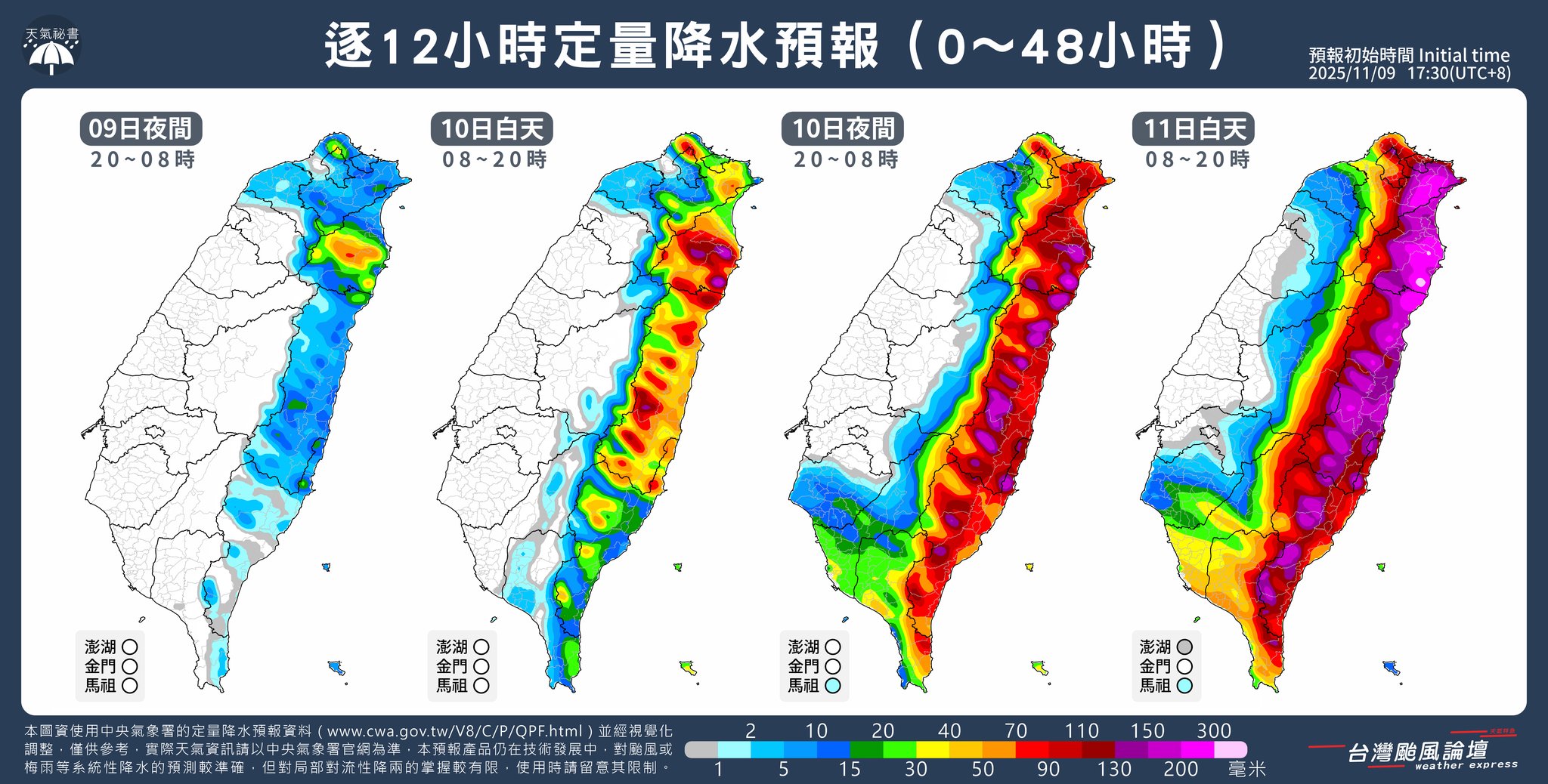 氣象粉專指出,強調「共伴效應的位置會隨著颱風位置而改變。」(翻攝自臉書@台灣颱風論壇|天氣特急)
