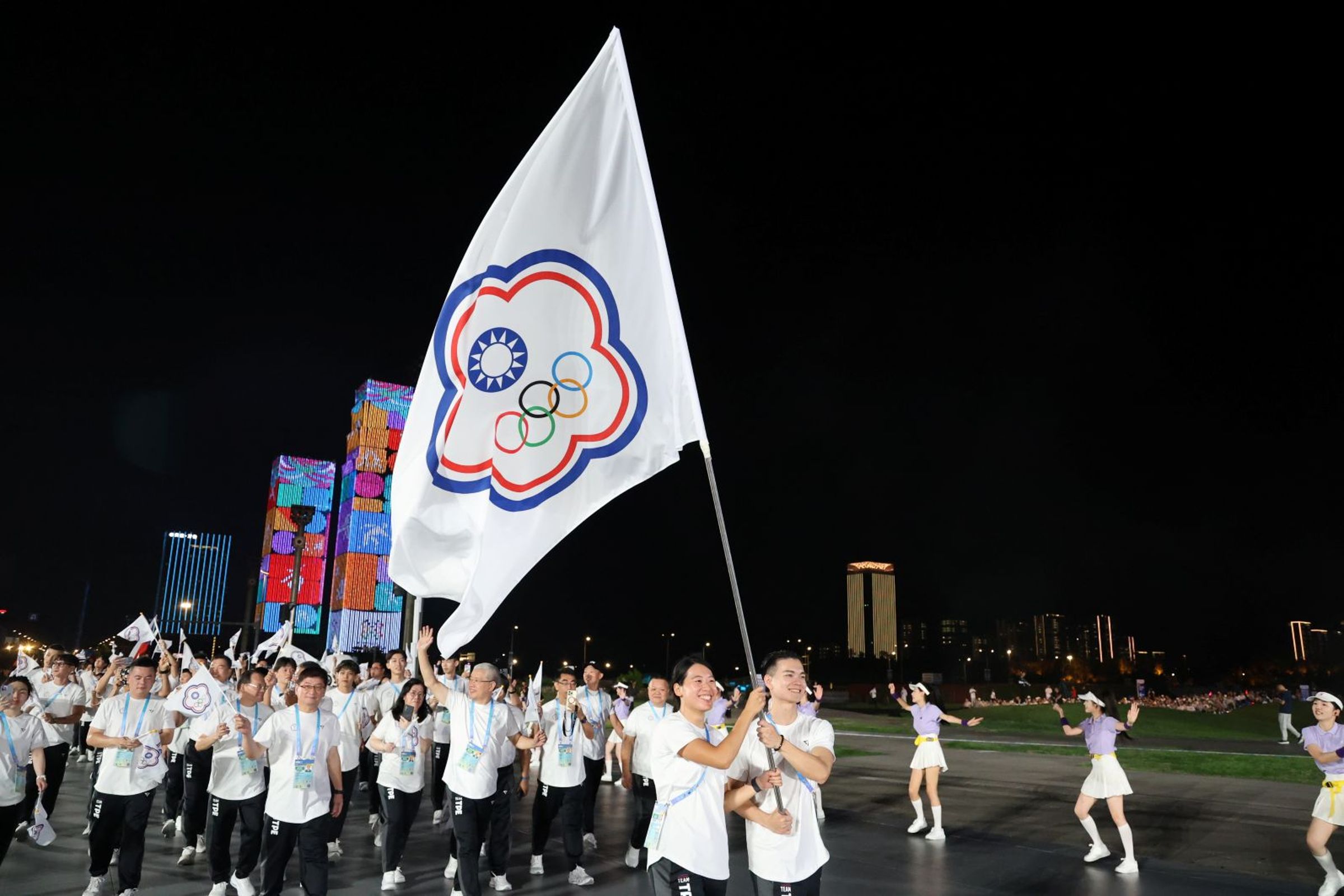 成都世運會掌旗官孫家閎在武術太極項目中,以0.003分之差、第4名坐收,可惜無緣獎牌。(教育部提供)