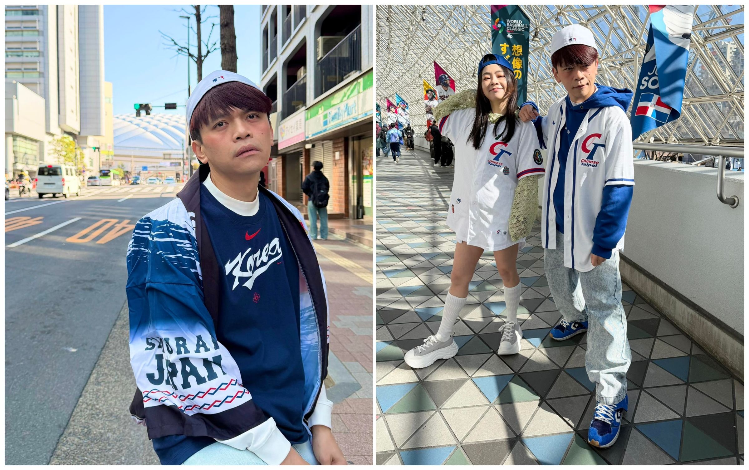 蔡阿嘎至日本看球賽為Team Taiwan加油,之後與家人分開,自己至福岡旅行。(臉書)