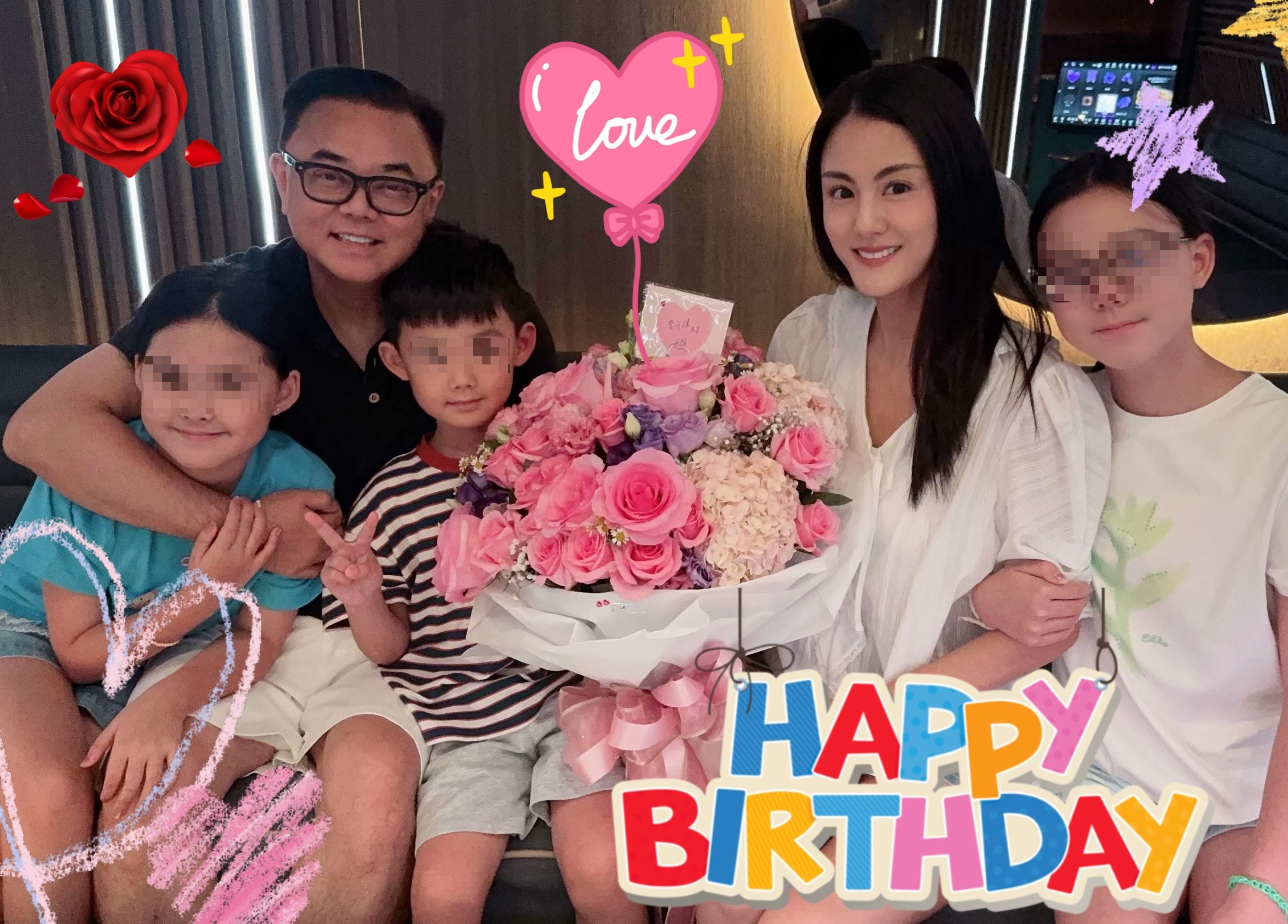 麥升陽曬出一家五口照，慶祝老婆宋紀妍40歲生日。（翻攝shenmai IG）