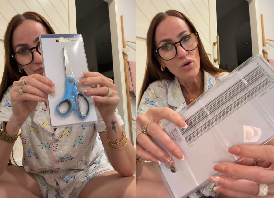 澳洲一名人妻示範如何輕鬆打開塑膠熱封包裝。（翻攝IG@life.with.amy__）