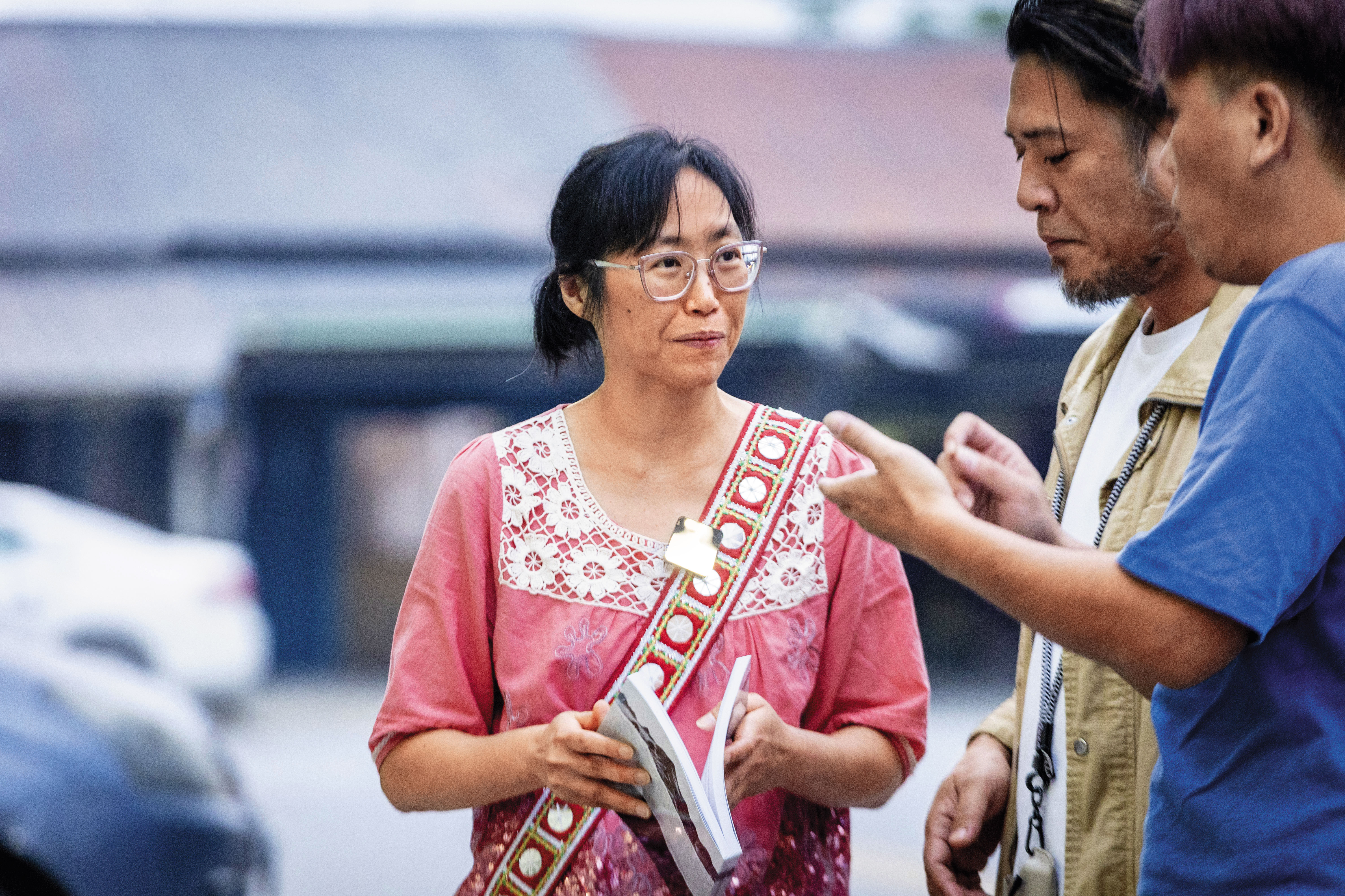 面對熟人，Nakao（左）難得露出笑容。