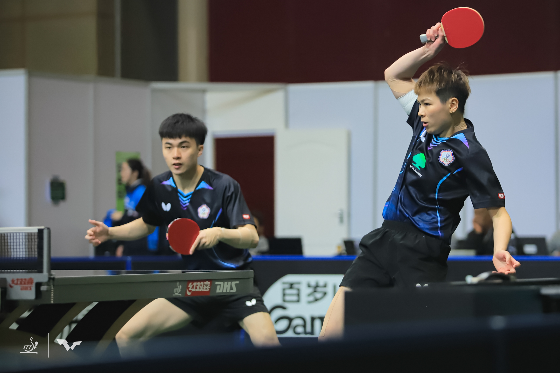 台灣隊桌球混雙由林昀儒與陳思羽出戰，今日凌晨苦戰中國組合1小時後敗北，無緣奪牌。圖為世錦賽畫面。（翻攝陳思羽臉書）