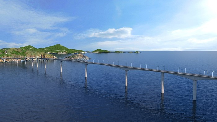 馬祖大橋因建設經費龐大、海事工程困難、後續維護金額高，工程不確定性非常大。（示意圖；翻攝連江縣政府臉書）