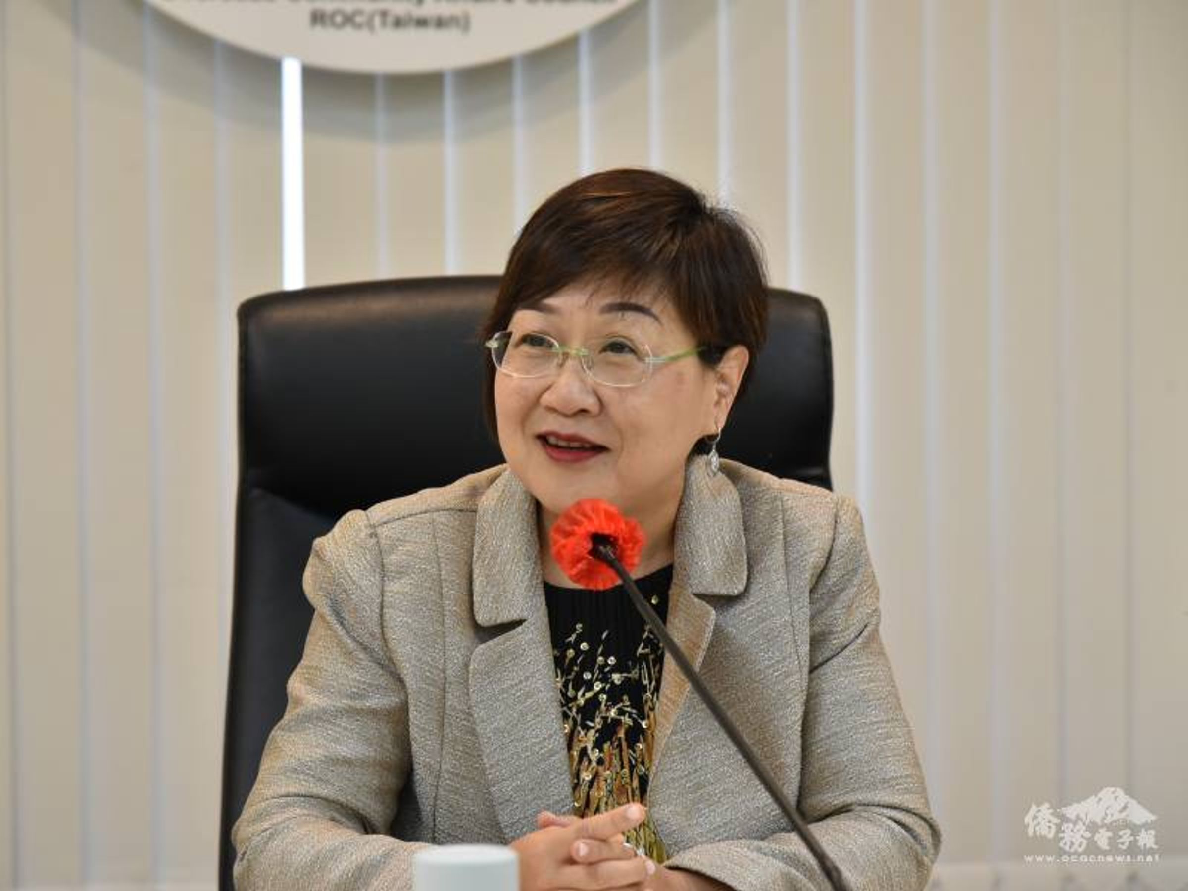 徐佳青被控吃案,今回應強調已在第一時間做處置。(翻攝自僑委會)