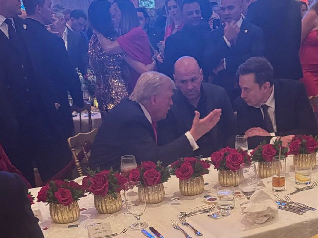 川普預計將勝選重返白宮，他的大金主馬斯克（右）親中立場被認為可能造成影響。（翻攝自X）