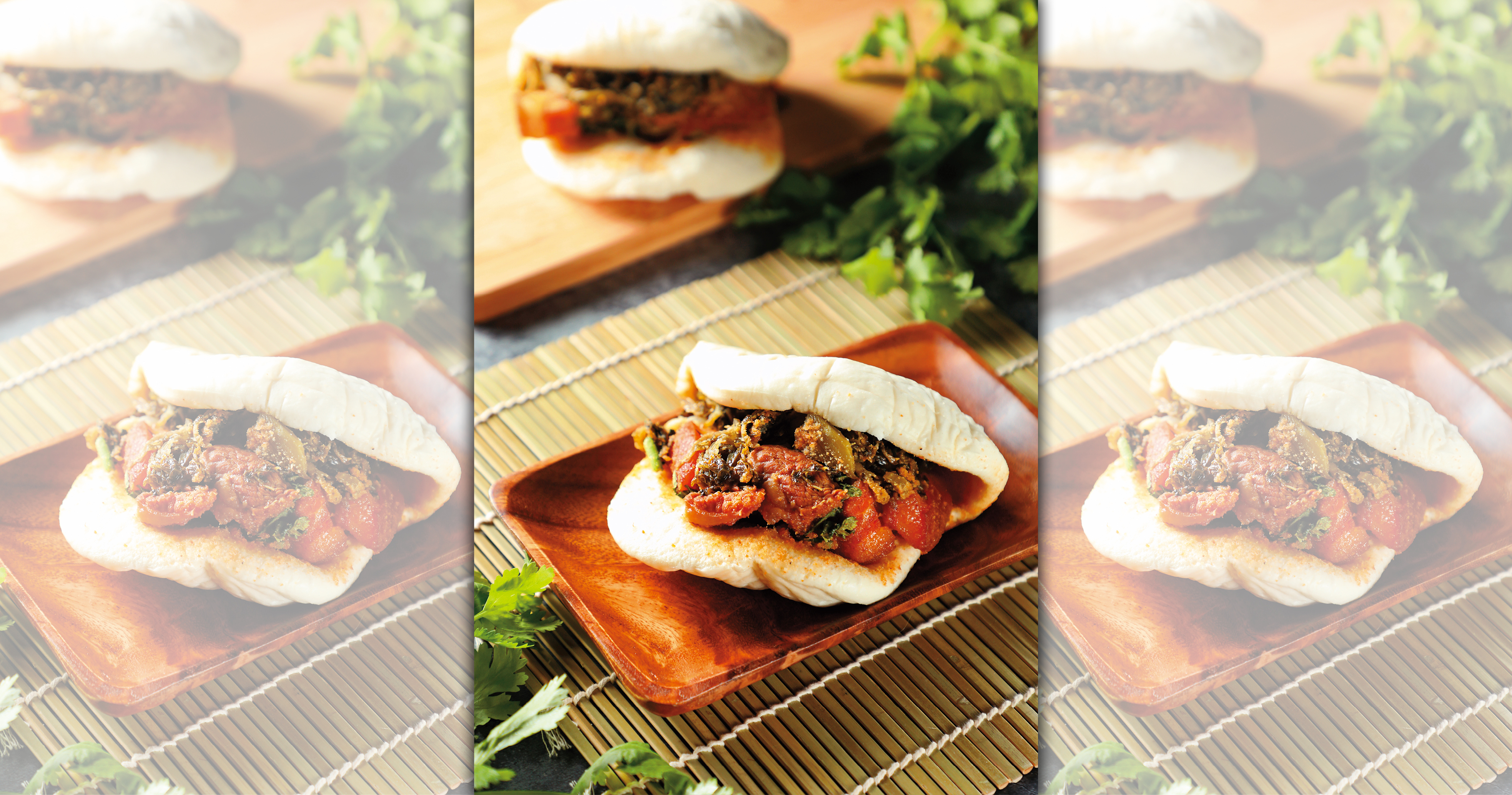 「刈包」的控肉滷到極為軟嫩，肥肉部分入口即化，搭配酸菜、大把花生粉和香菜，十分美味。（60元／個）