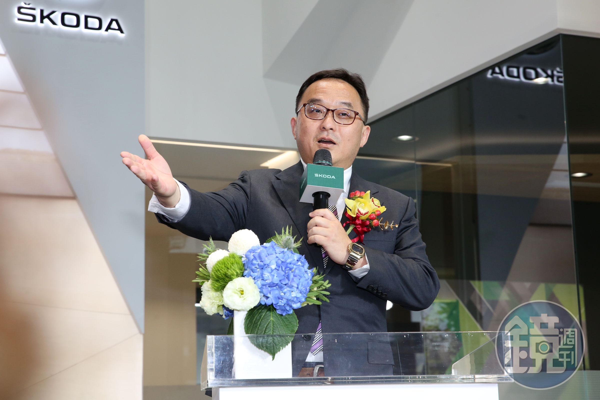 尚騰汽車集團執行長吳睿弘(圖)表示,全新的Škoda旗艦據點正式啟用,「希望能為大台北地區消費者提供最完整且先進的購車與服務體驗。」