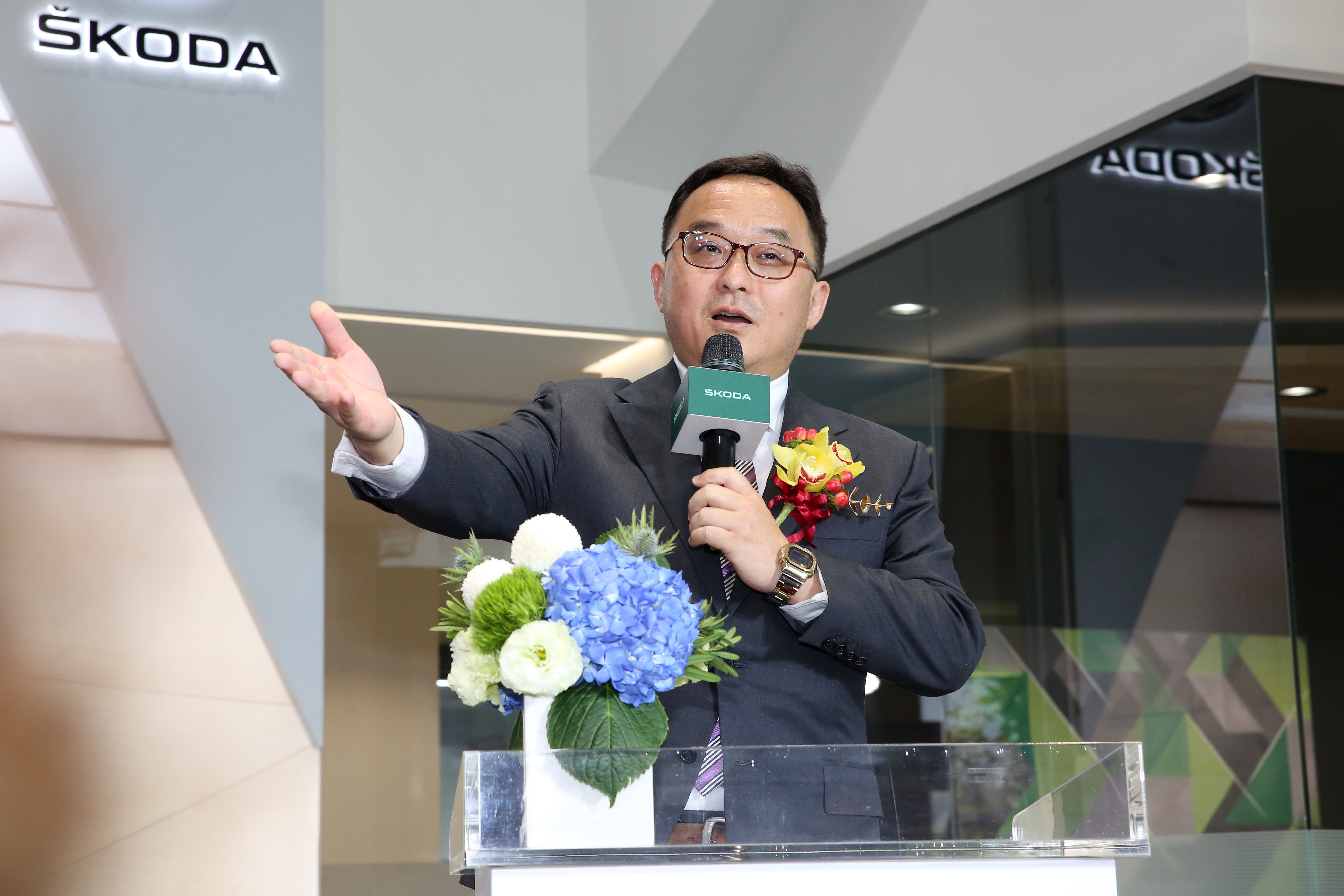 尚騰汽車集團執行長吳睿弘（圖）表示，全新的Škoda旗艦據點正式啟用，「希望能為大台北地區消費者提供最完整且先進的購車與服務體驗。」