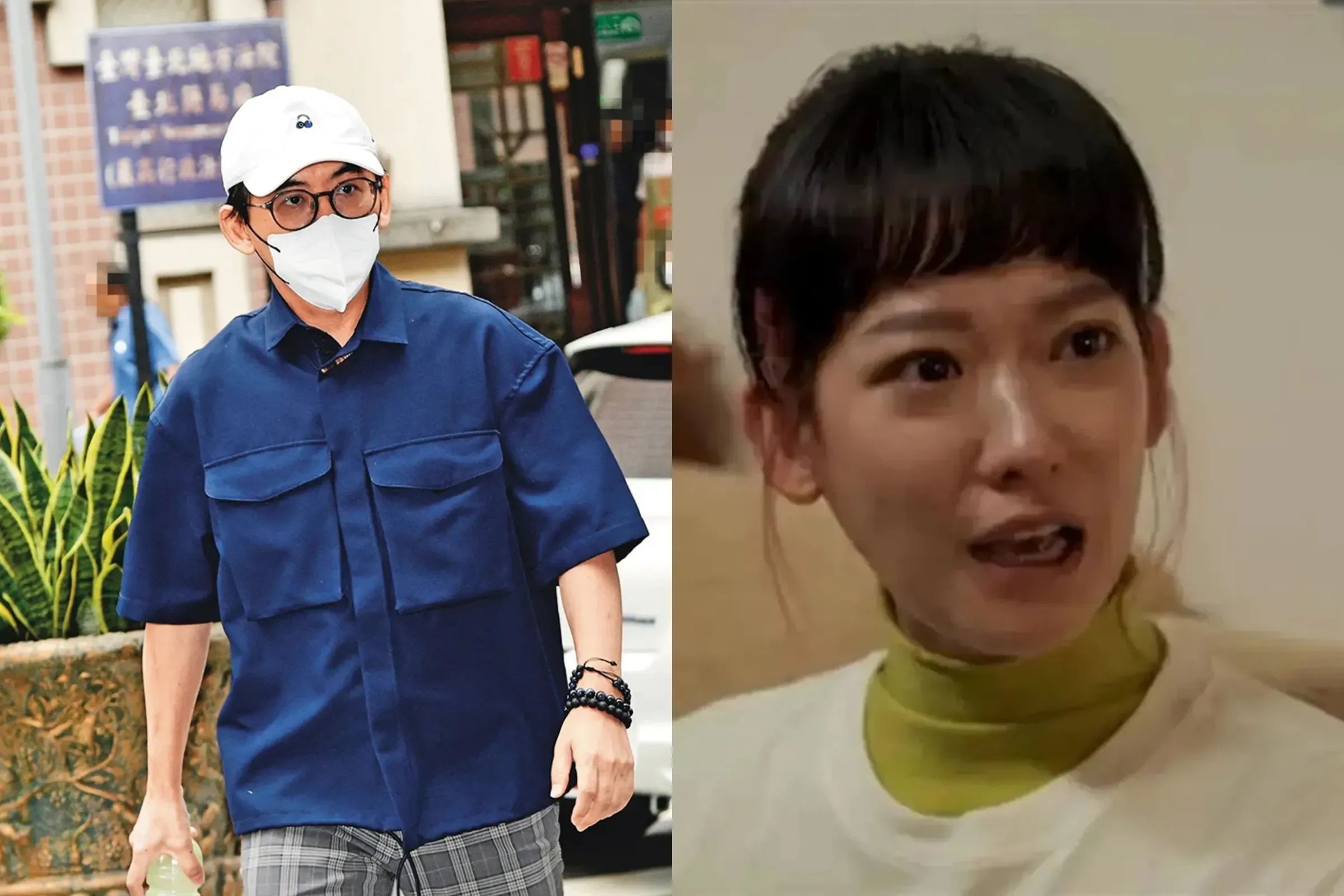 黃子佼（左）二審出庭證實與孟耿如（右）離婚