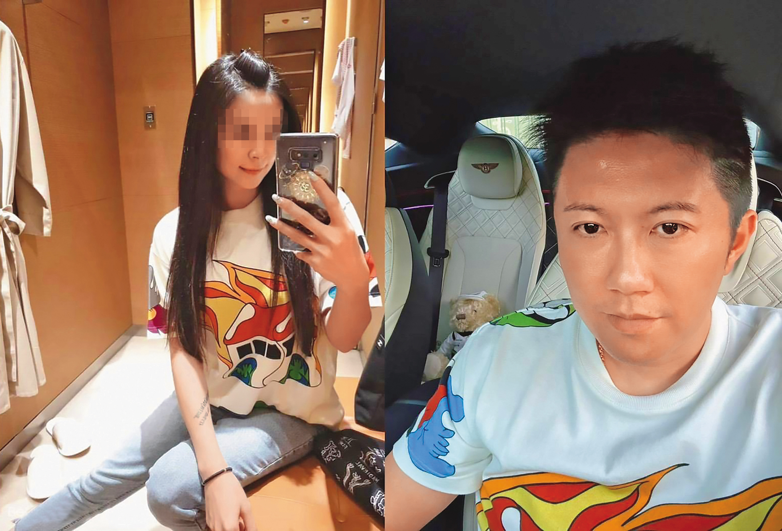 賓賓哥（右）和寶爺（左）不時會穿情侶裝上鏡。（讀者提供）