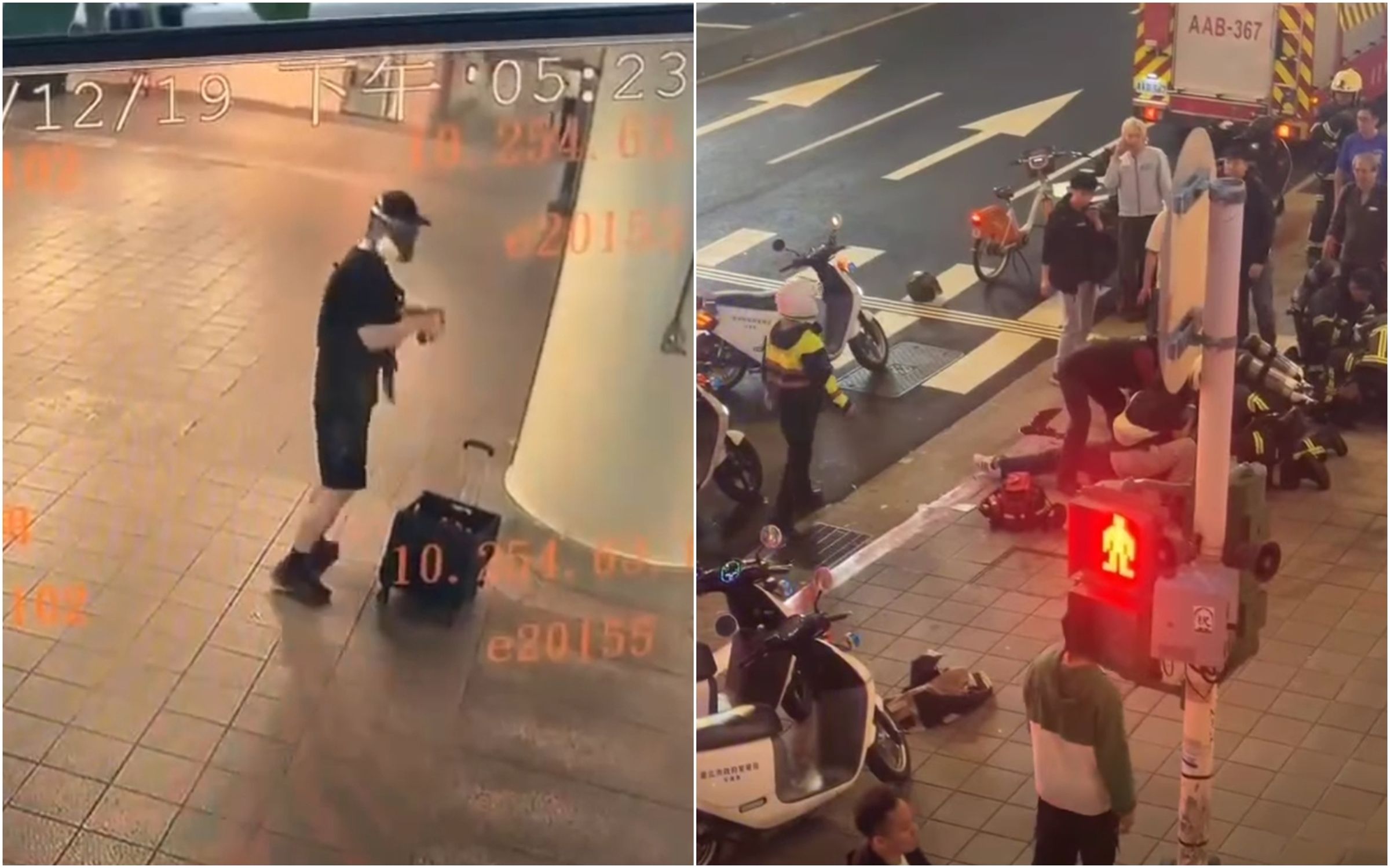 凶嫌張文接連在北車、中山站犯案,隨後在誠品南西墜樓身亡。(翻攝畫面)