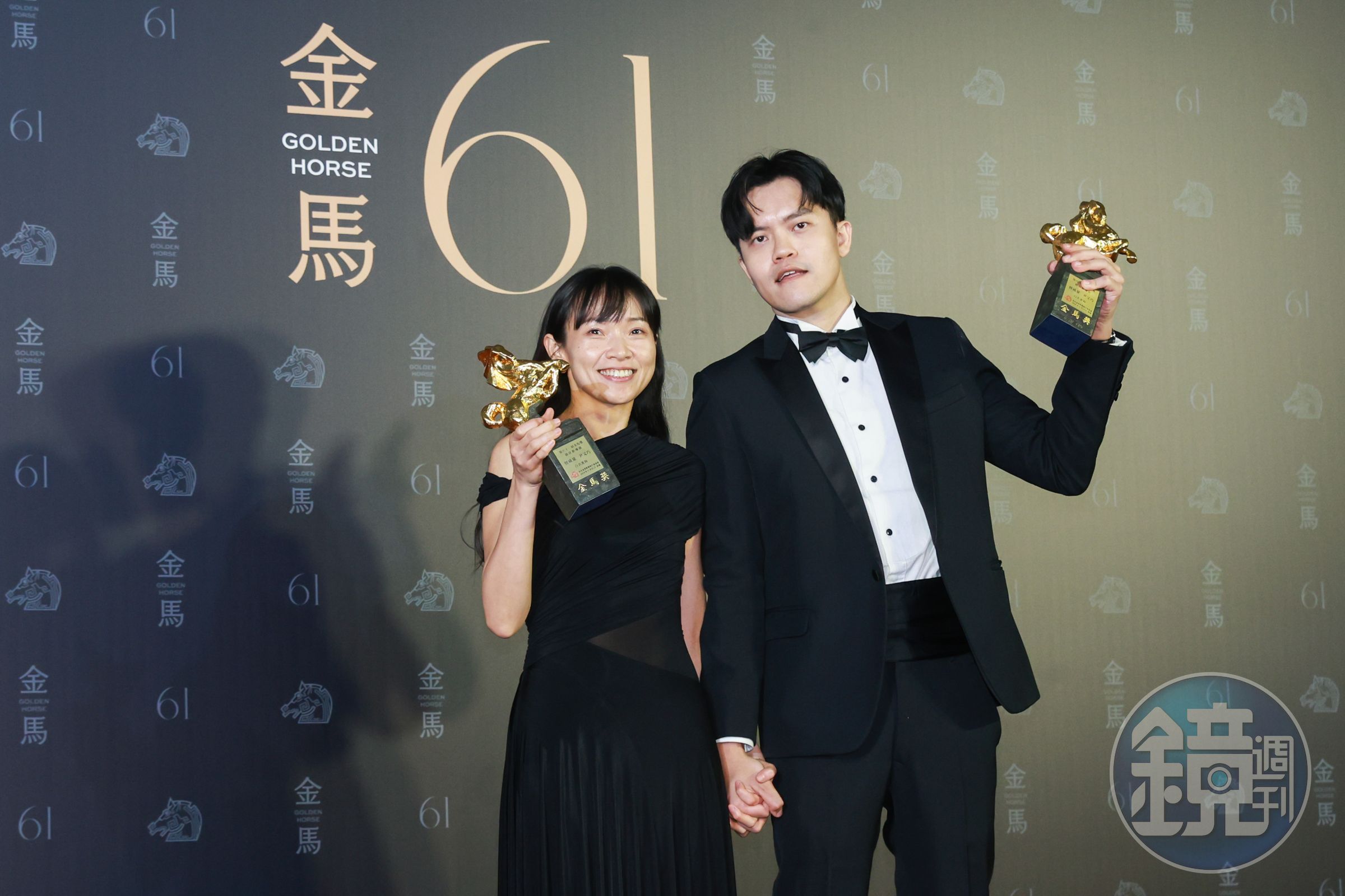 去年曾威量（右）與搭檔尹又巧獲金馬獎最佳新導演獎。