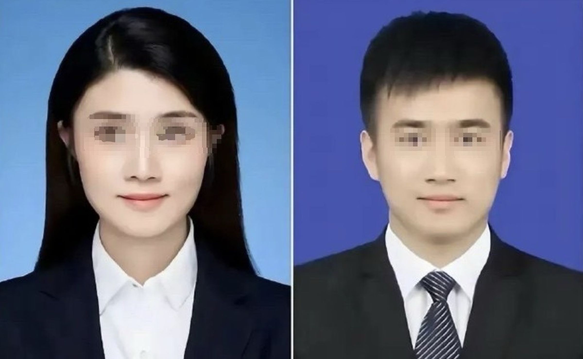 徐姓女行員（左）在公司群組舉報馬姓長官（右），利用職務之便對自己施壓，性侵得逞。（翻攝自微博）