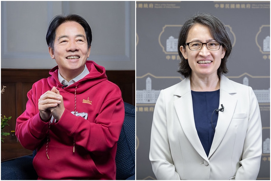 近日網路上出現總統賴清德與副總統蕭美琴的深偽影像假訊息，民進黨呼籲民眾切勿轉傳，以免觸法。（總統府提供）