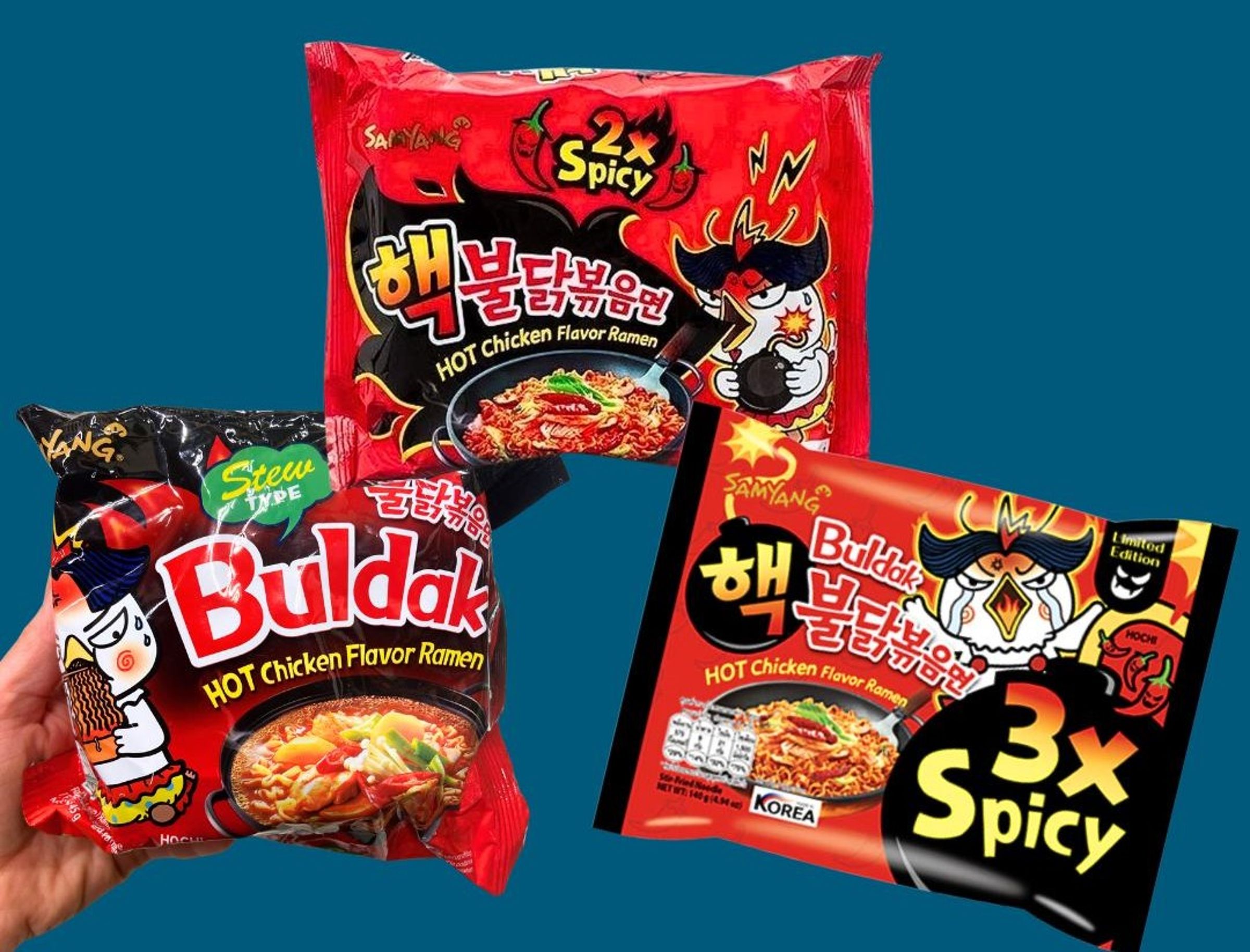 丹麥政府下令召回3款南韓三養食品公司販售的辣雞麵泡麵,理由是「太辣」可能會導致「急性中毒」。(翻攝自臉書@Fødevarestyrelsen)