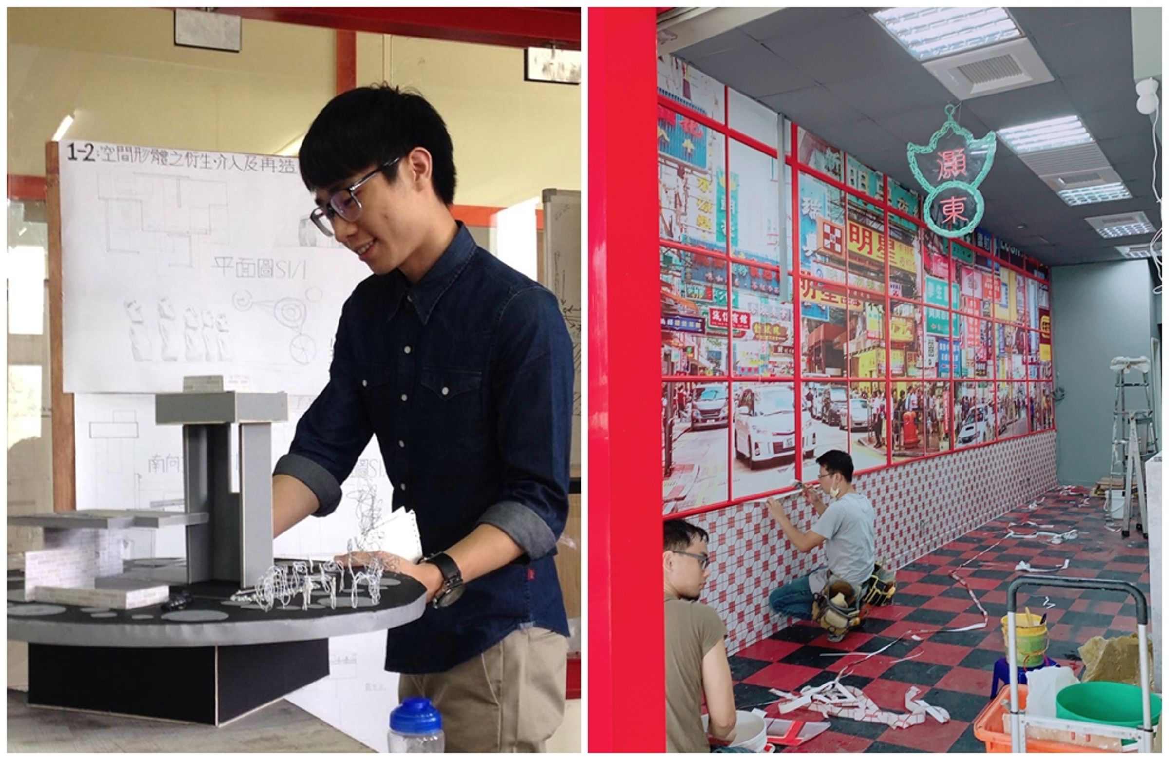 Andy大學時在台中朝陽科技大學念建築系，決定創業後，店面都由自己設計。（Andy提供）