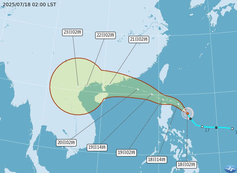 今年第6號颱風薇帕，已於今凌晨2時生成。（翻攝自自中央氣象署）