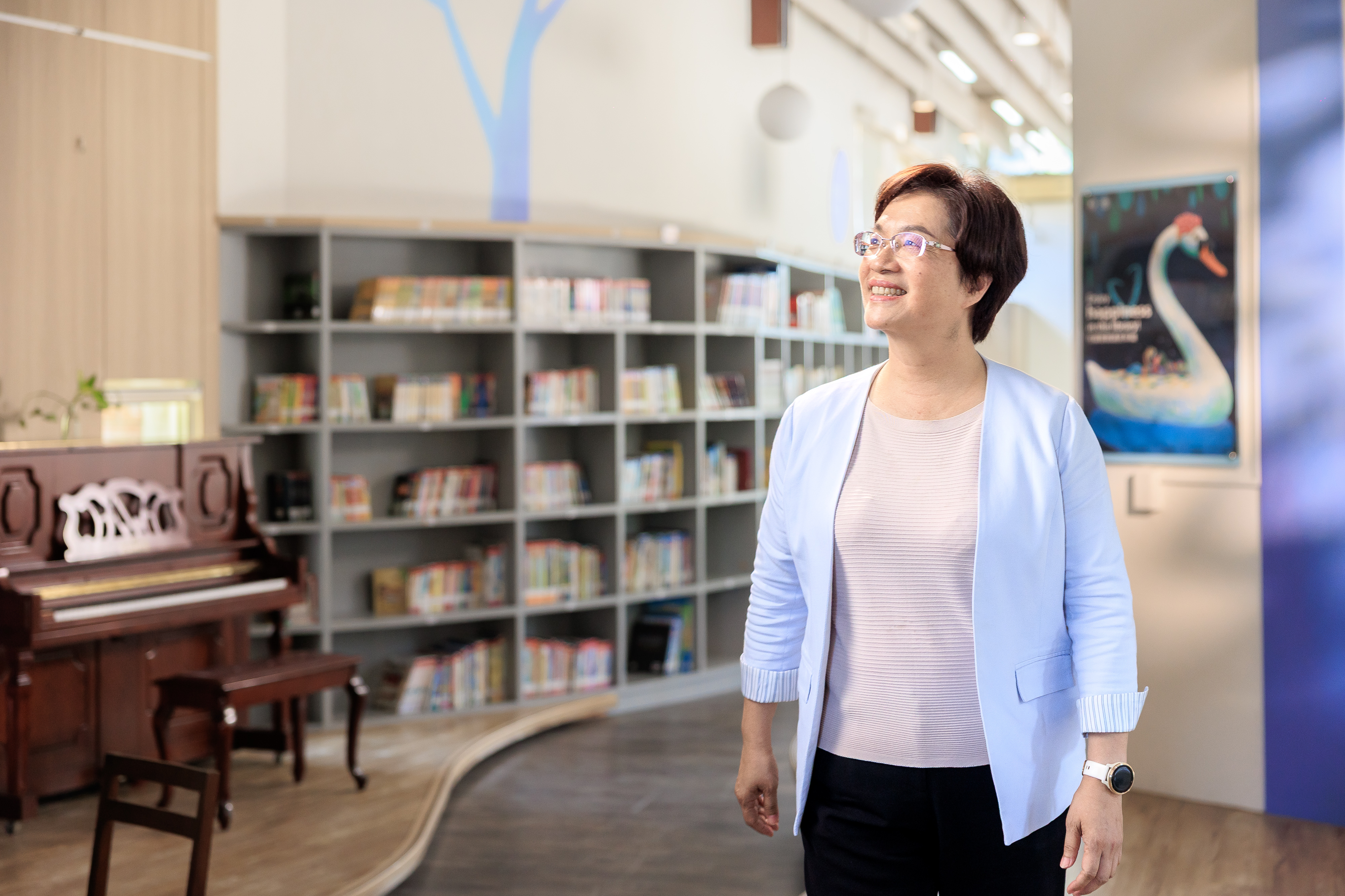 縣長王惠美走訪圖書館，關注教育與閱讀推動。（圖／彰化縣政府提供）