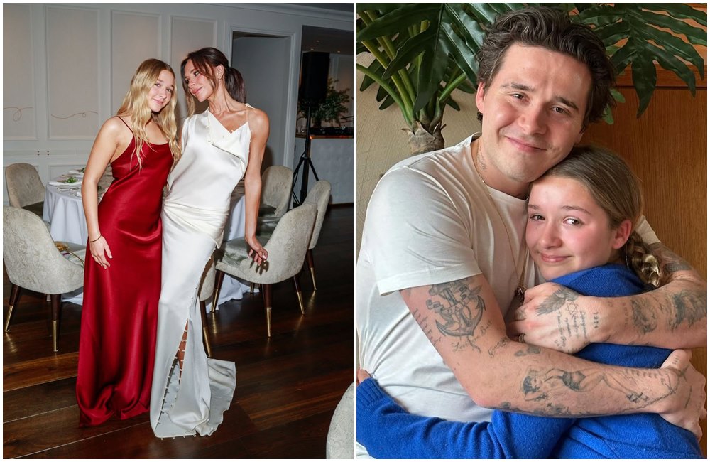 哈珀貝克漢夾在父母和大哥布魯克林之間，堪稱「家醜風波」中最無辜的人。（翻攝victoriabeckham IG）