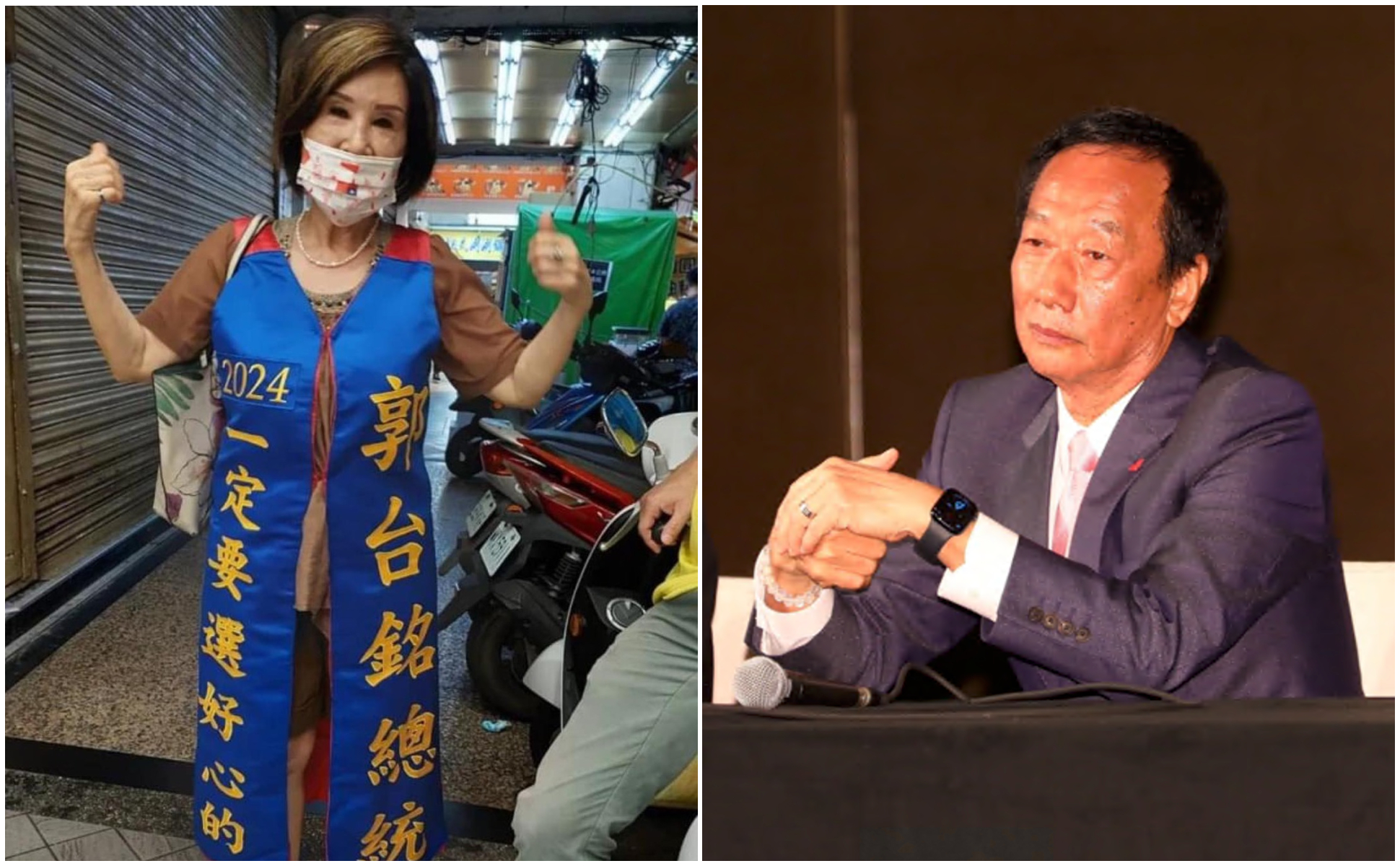 郭台銘（右圖）宣布退選，女星恬娃（左圖）相當難過。（翻攝恬娃臉書、本刊資料照）