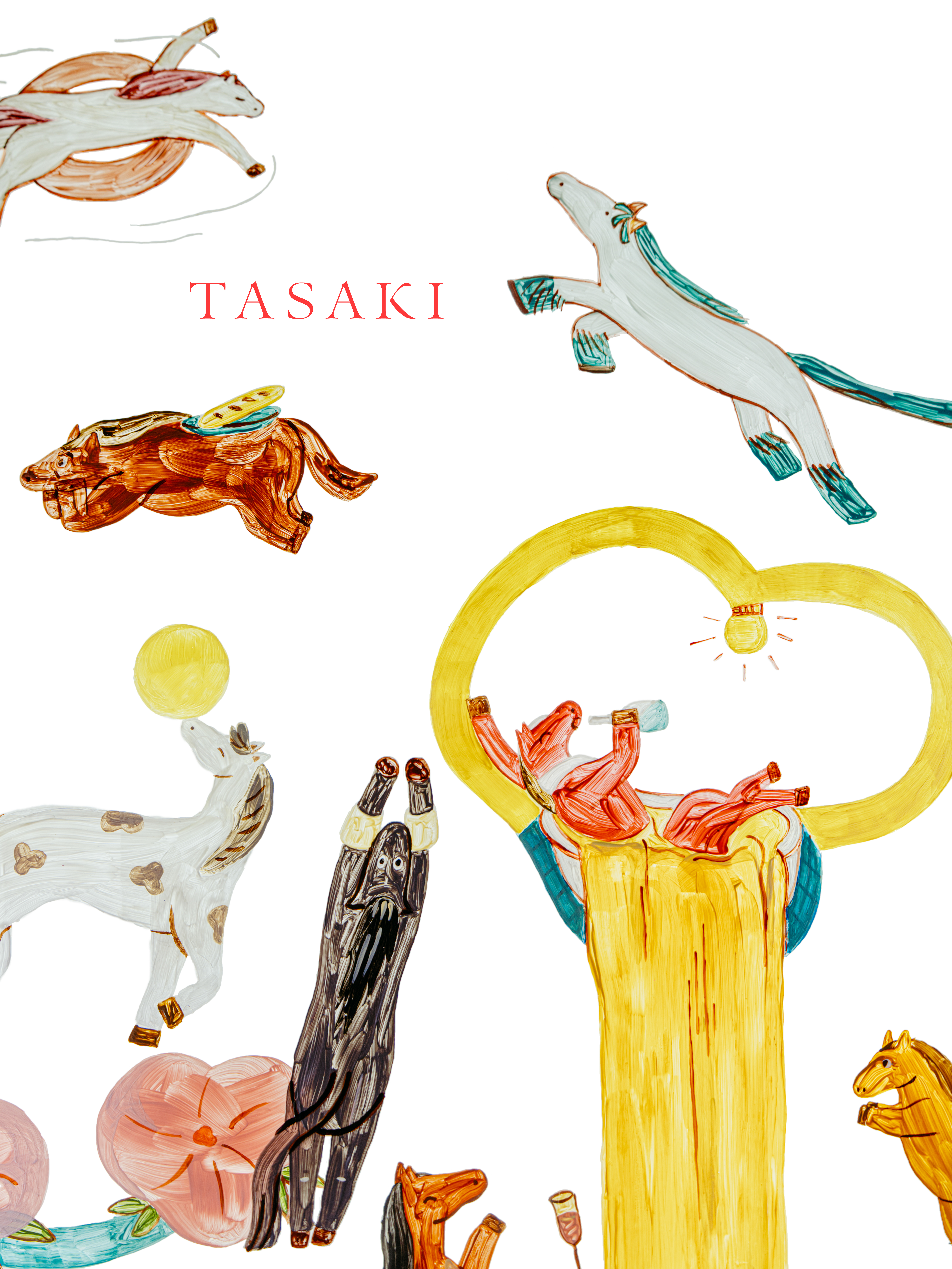 TASAKI的新春形象廣告以《八駿圖》為靈感，讓駿馬在雲朵間奔騰。（TASAKI提供）
