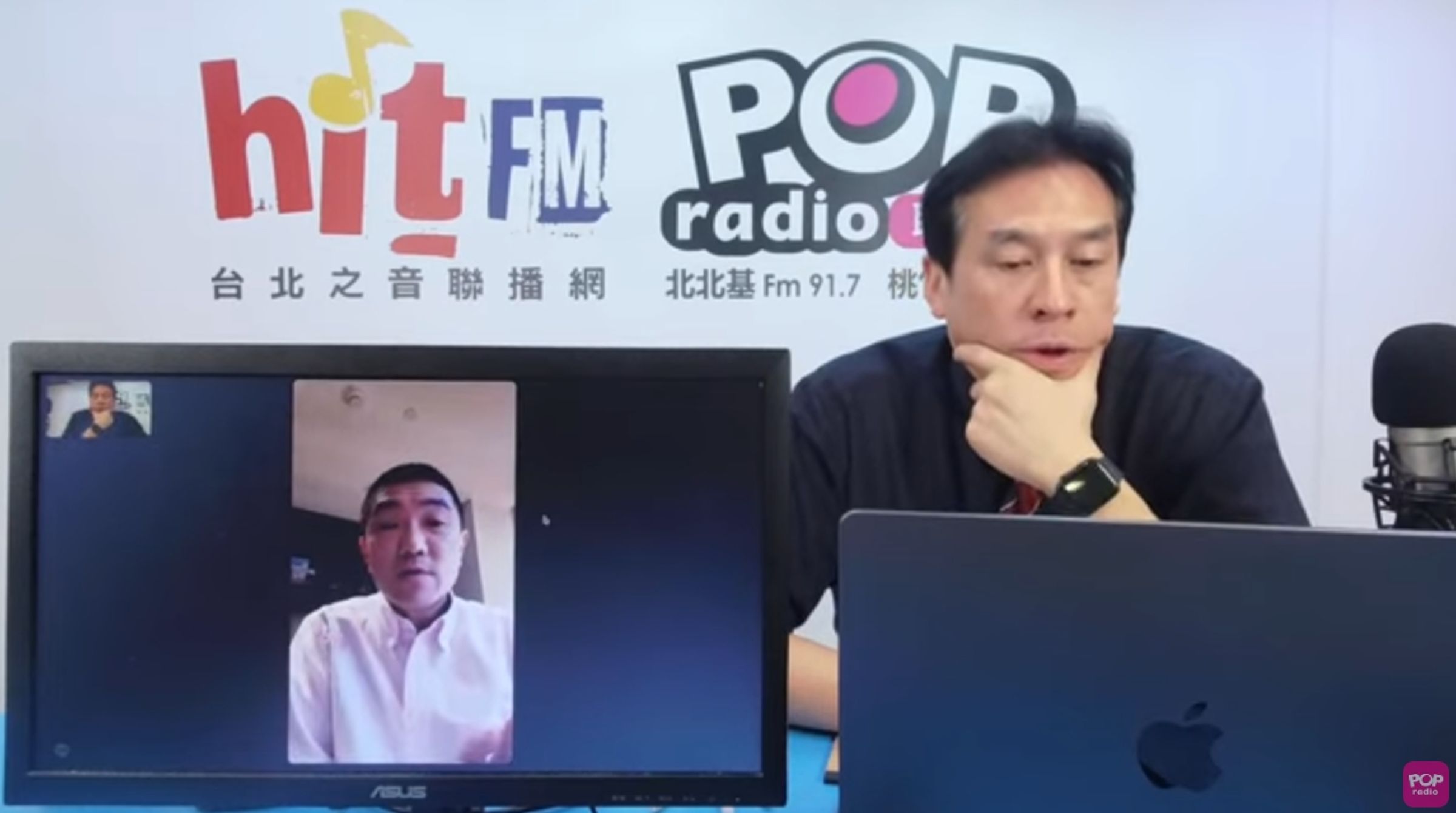 謝國樑今（26日）上午接受媒體人黃暐瀚主持的廣播節目《POP撞新聞》專訪。（翻攝自YouTube＠POP Radio聯播網 官方頻道）