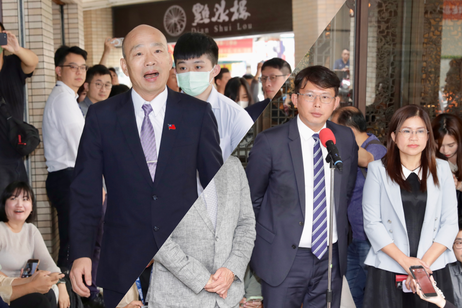 今日朝野「和解飯」立法院長韓國瑜(左圖)扮演和事佬,民眾黨總召黃國昌(右圖左)因不吃午餐完全沒吃,麥玉珍(右圖右)則意外哭了。