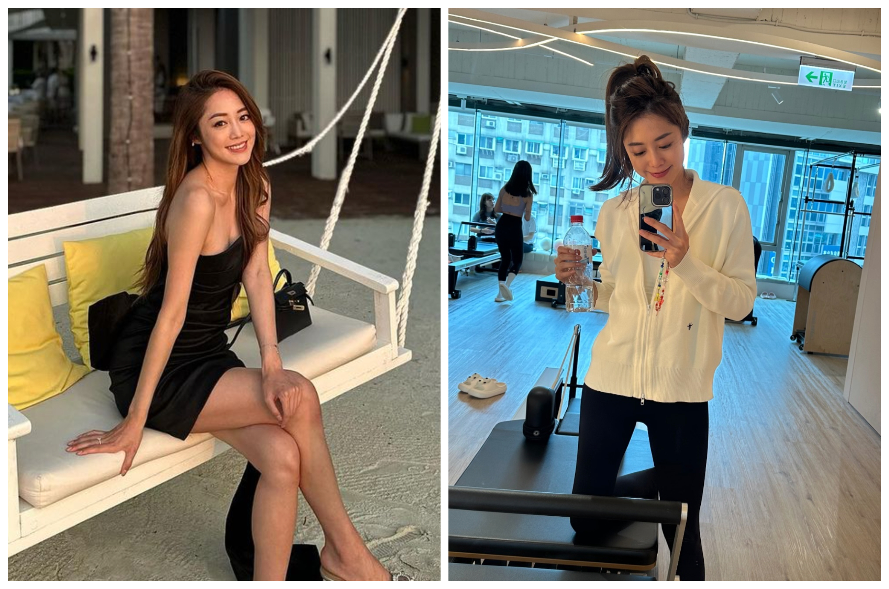 林千又開庭前一天貼出健身照(右圖)。(翻攝林千又IG)