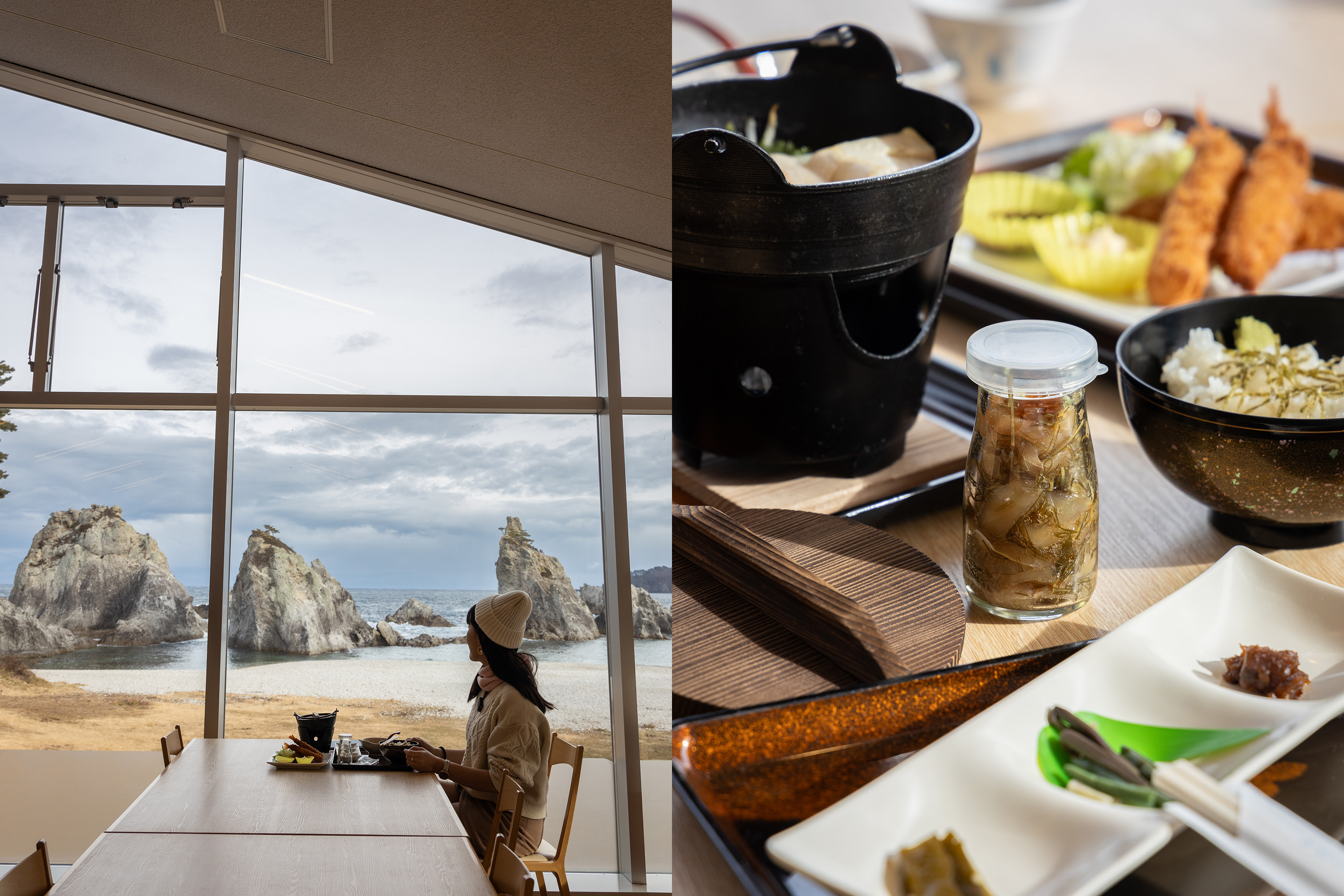 位於日本岩手縣宮古市的淨土之濱，是日本知名的沙灘，除了時常入選百大海水浴場，靈感來自當地漁夫保存食材鮮度的「瓶丼」也相當有特色。