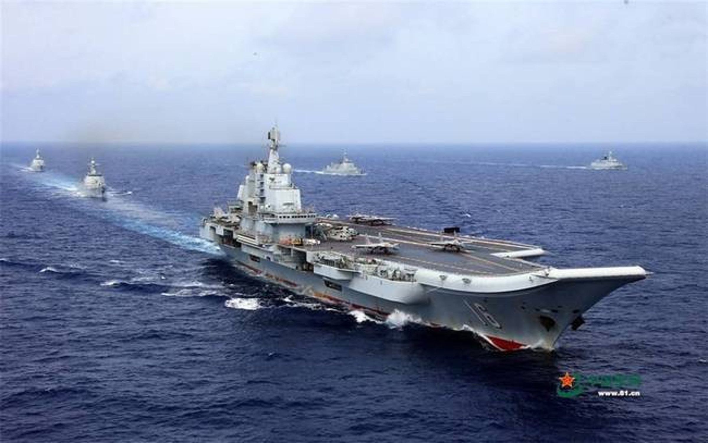 解放軍航母遼寧艦編隊 。（翻攝自中國軍網）