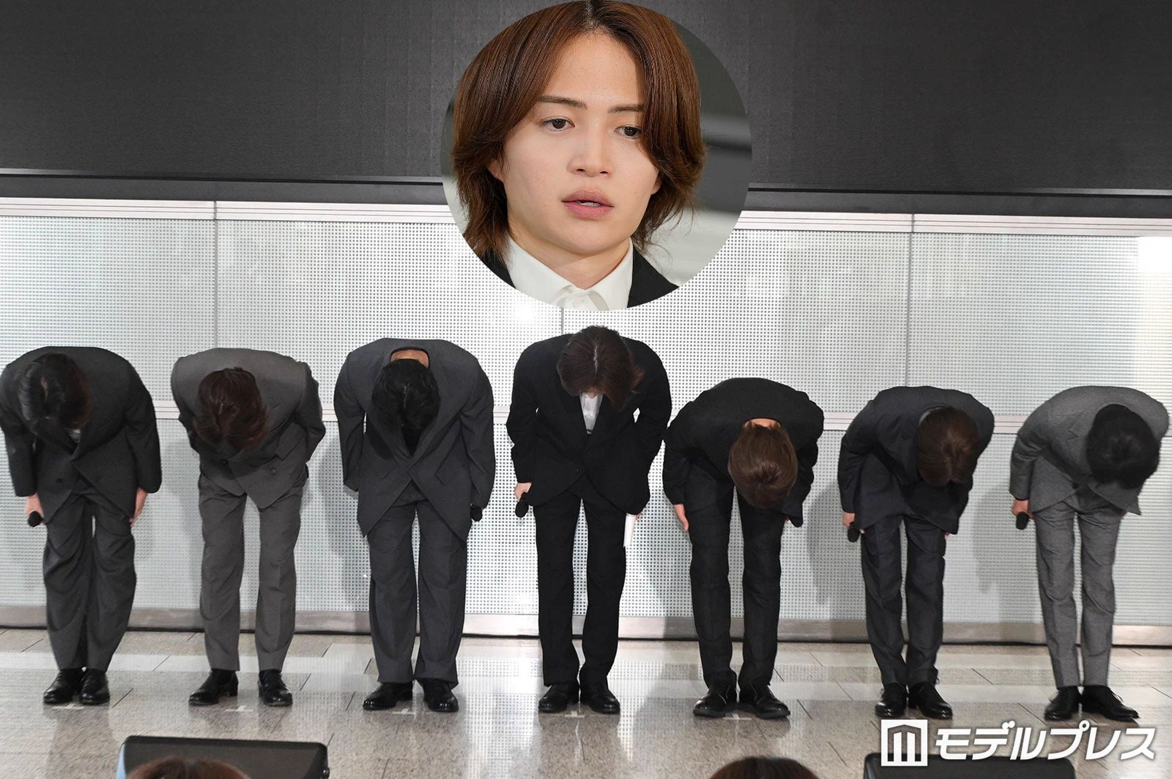 菊池風磨1日出席記者會，厚重妝容與消瘦臉頰引發後續議論。（翻攝網路）