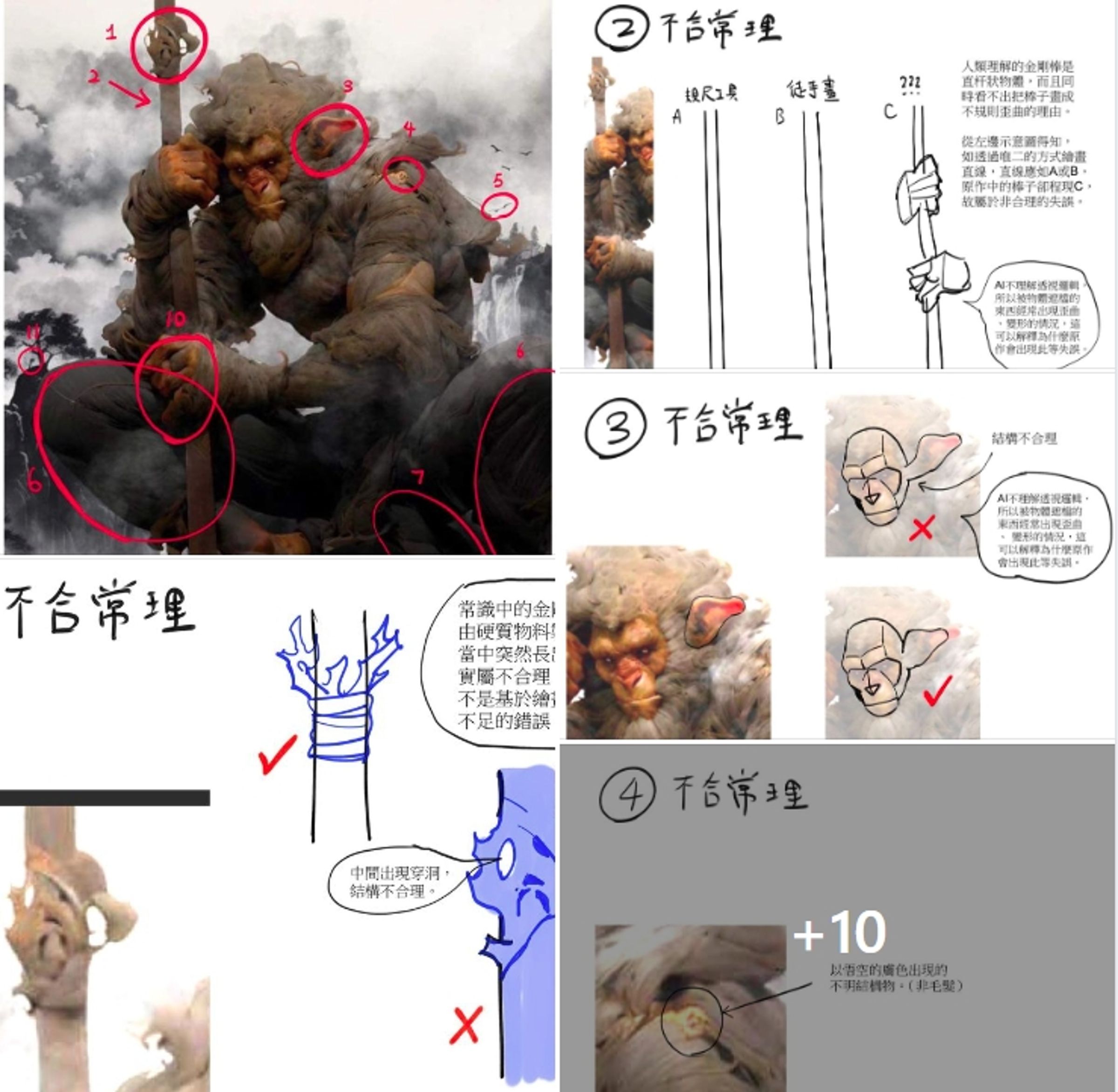 有別於網上對於AI生成細節的探討，沈政男有更不一樣的觀點。（翻攝自Chiwang Cheung臉書）