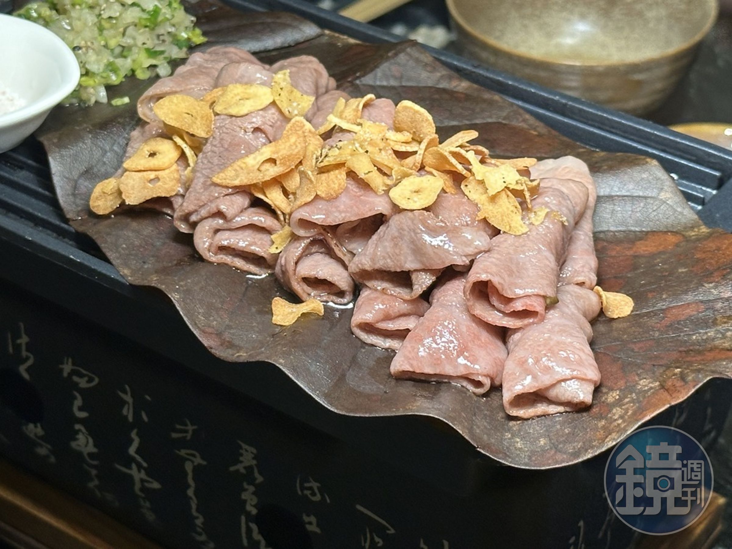 「A5和牛朴葉燒」柔嫩的和牛口感帶有朴葉香氣,獲得現場友人一致好評。(1,380元/份)