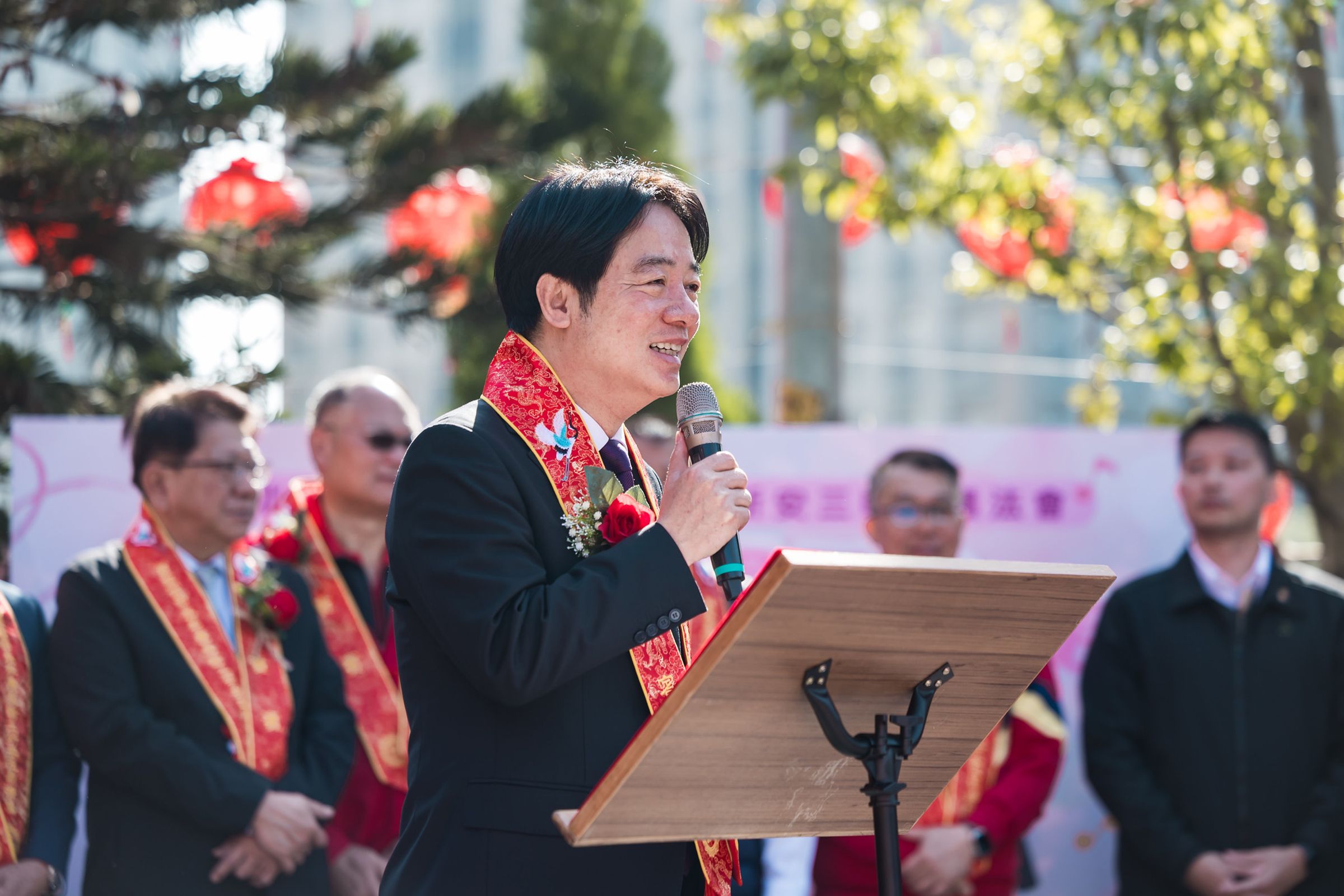 賴清德出席新北市五股賀聖宮「慶成謝土祈安三朝清醮大典」。(總統府提供)