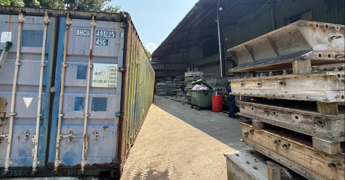 林口工廠今天發生傷人事故。（翻攝畫面）