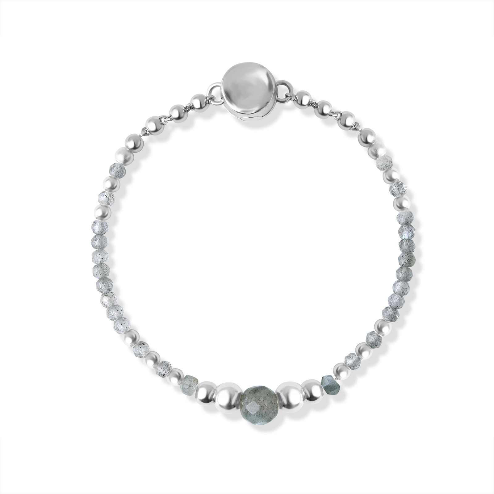「冬眠」924純銀拉長石磁吸項鍊。NT$4,980（OLIVIA YAO JEWELLERY提供）
