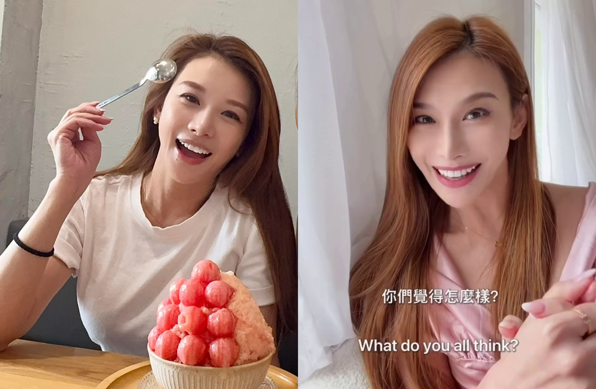 艾莉絲錄影片,示範4國語言,但被網友指外型變得不一樣。(翻攝艾莉絲臉書、IG)