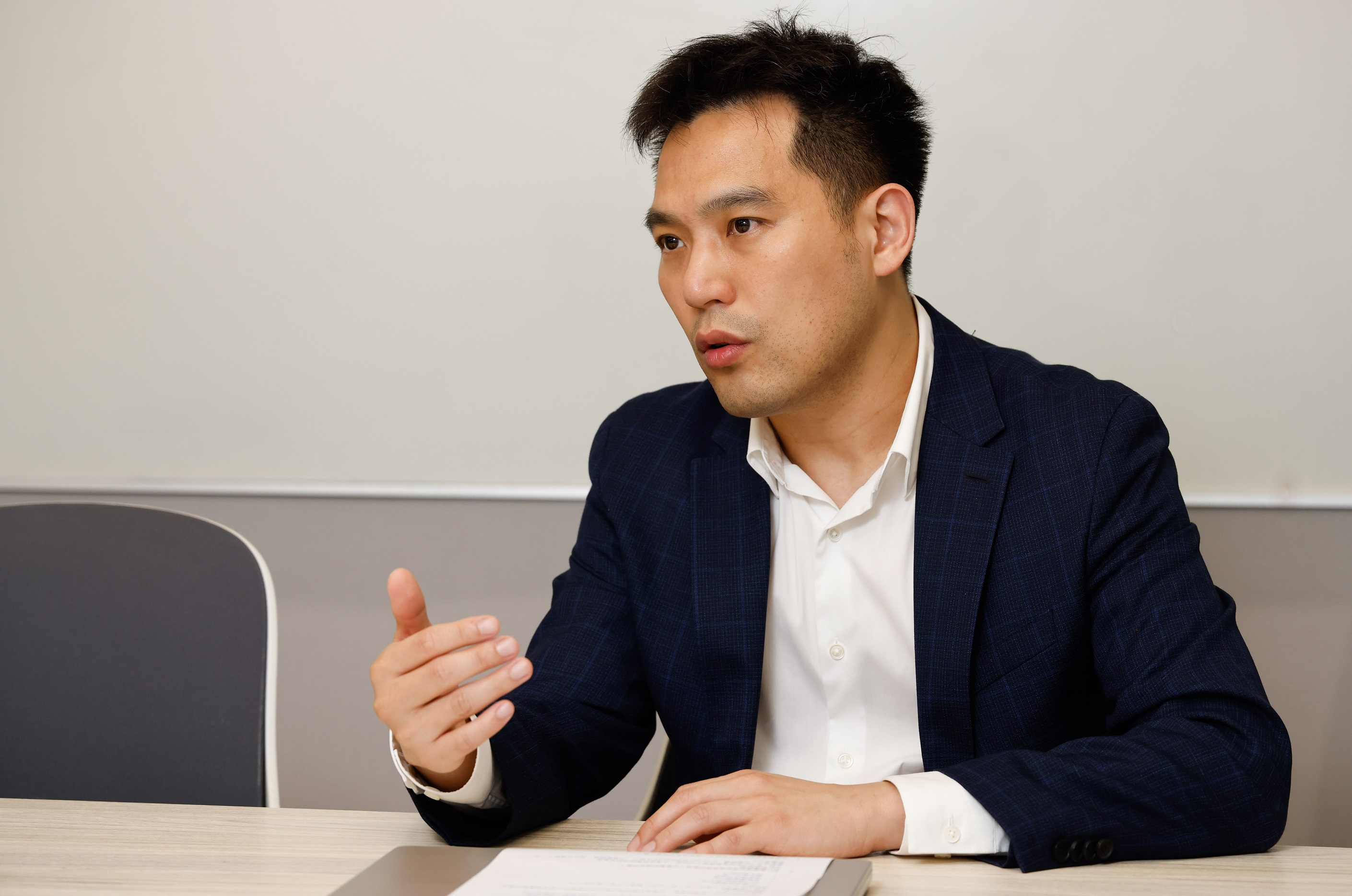 雲豹能源副總經理譚宇軒表示，台普威即將興櫃，期待投資人能關注公司長期收益模式。（攝影組）