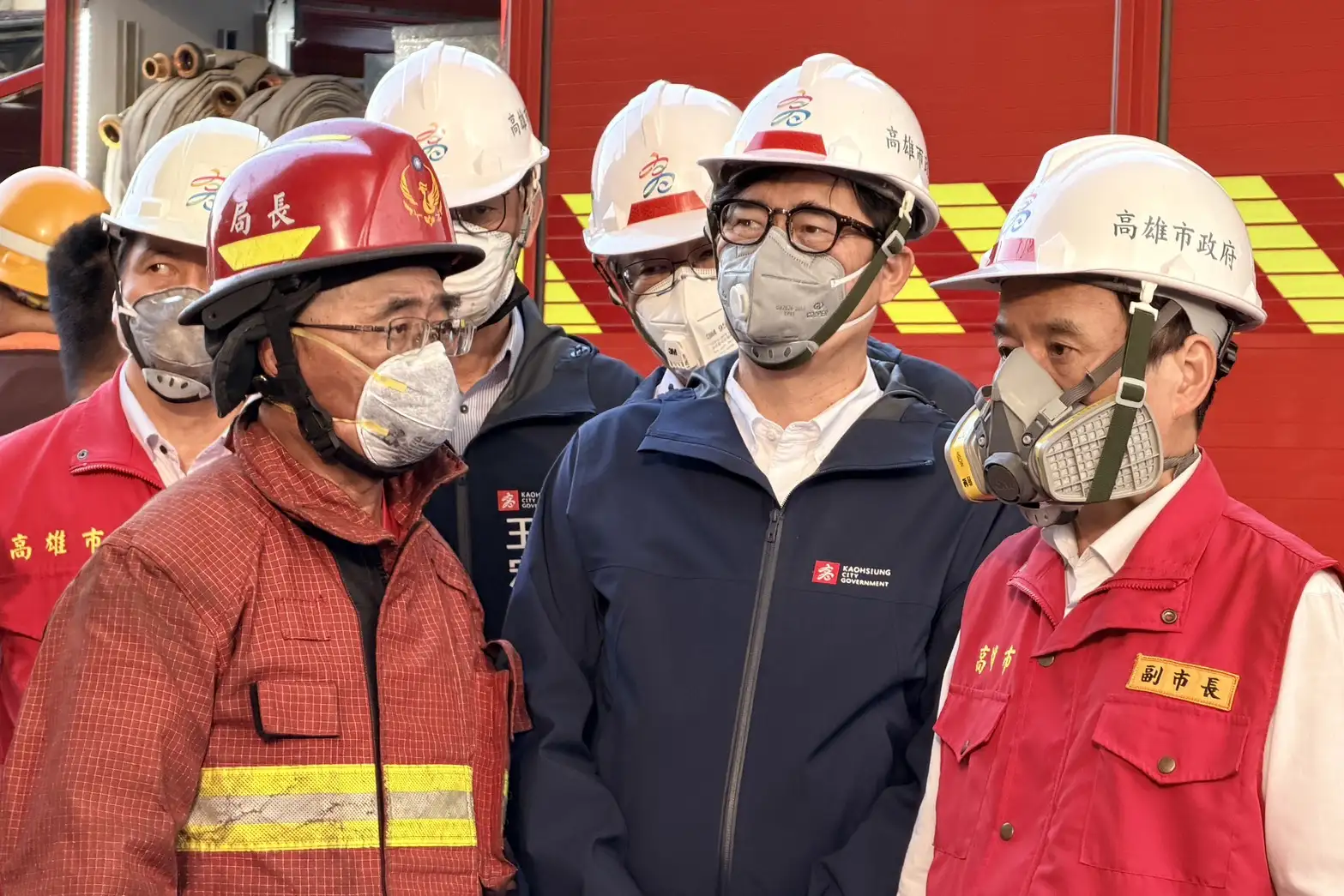 高雄市長陳其邁下午也到場視察。（高雄市府提供）