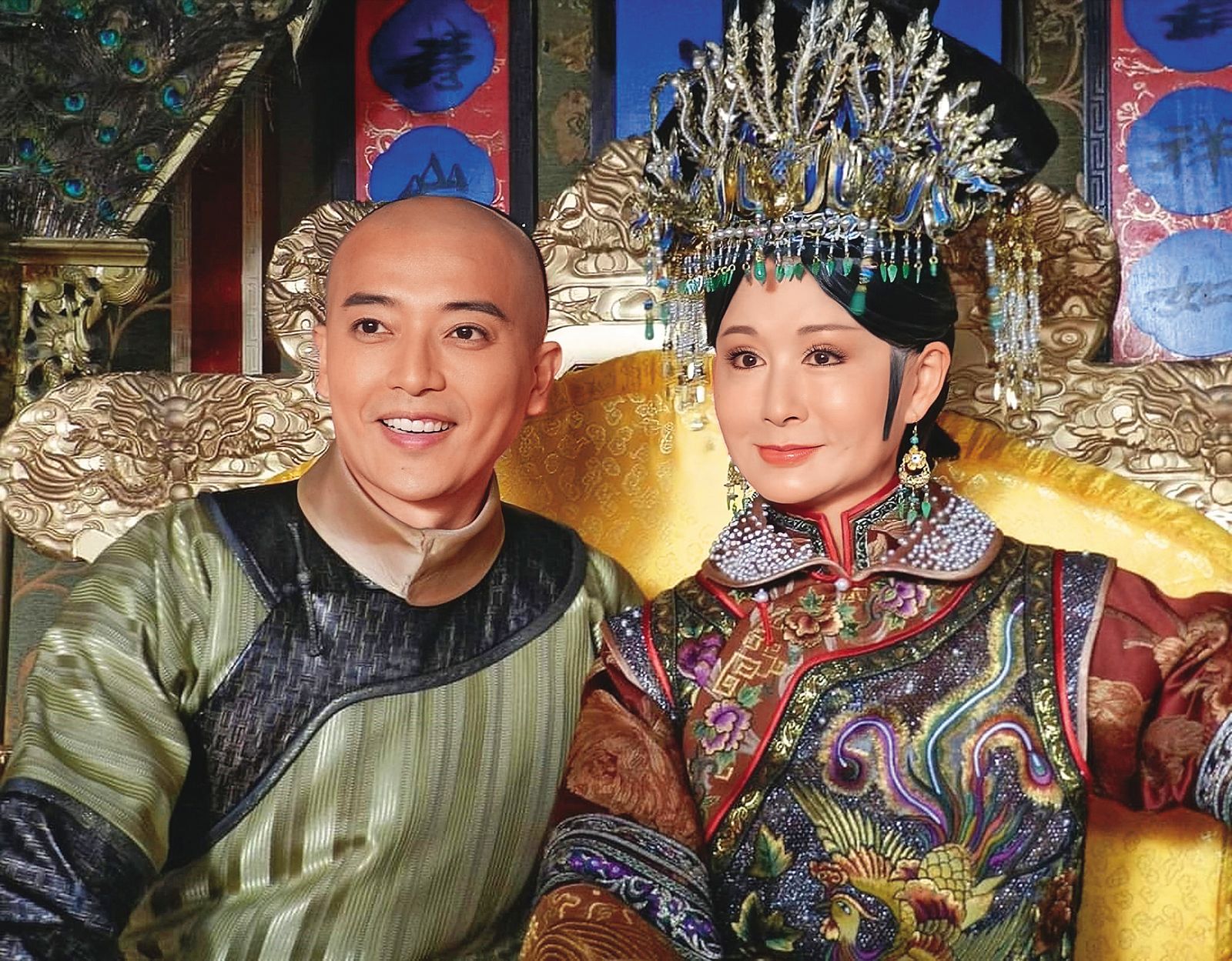 田家達（左）曾和潘迎紫（右）合作古裝劇《傾城絕戀》。（翻攝自田家達臉書）