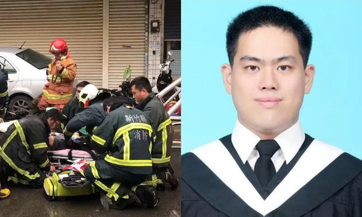 有「最暖分隊長」稱號的游尚樺今日命喪火場，讓家屬、同仁悲痛萬分。（翻攝畫面、新竹縣消防局提供）