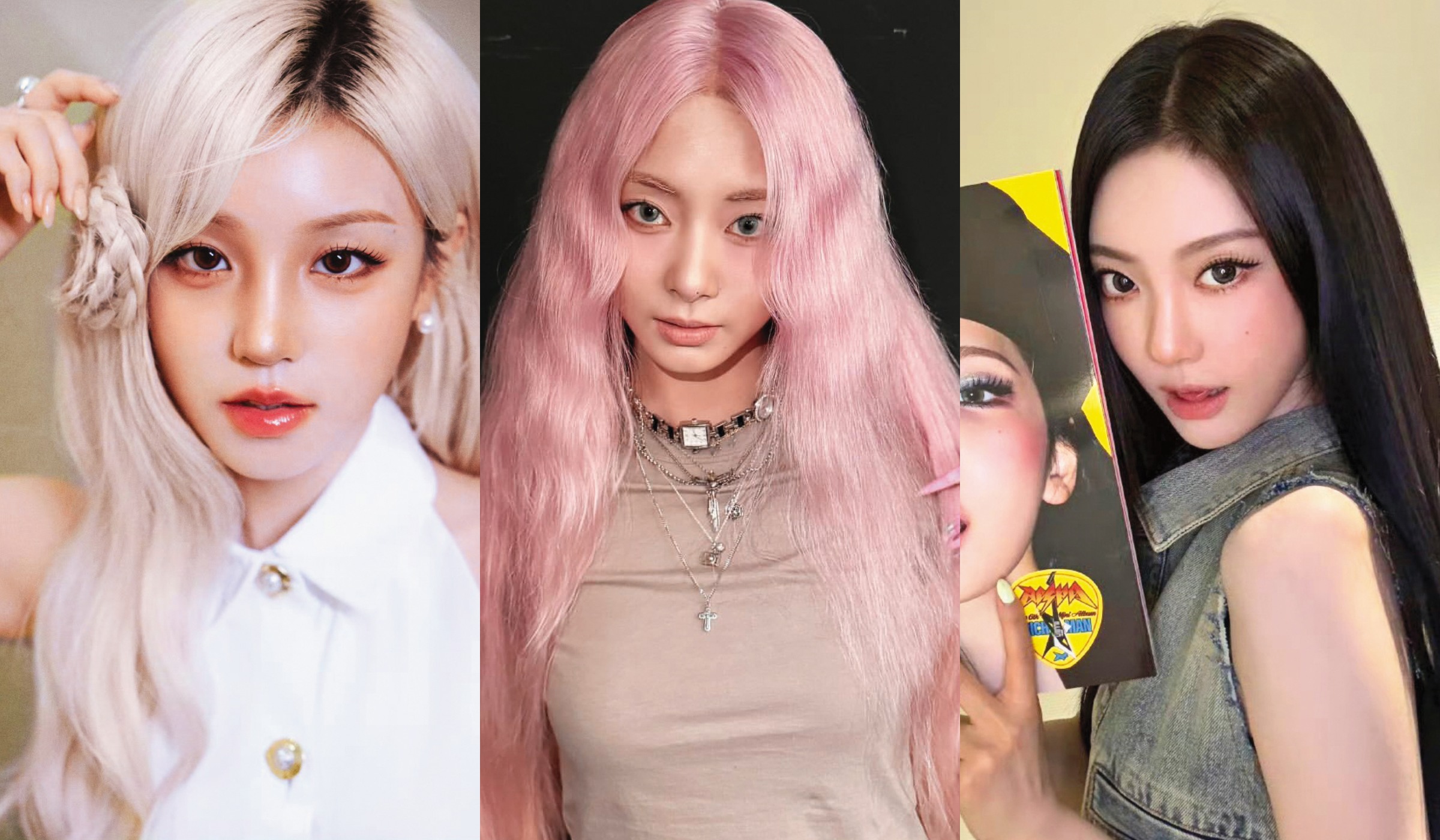 華人女孩各個在韓國演藝圈發光發熱。合成圖，左至右依序為宋雨琦、周子瑜、寧藝卓。（左至右翻攝宋雨琦微博、子瑜IG、寧藝卓微博）