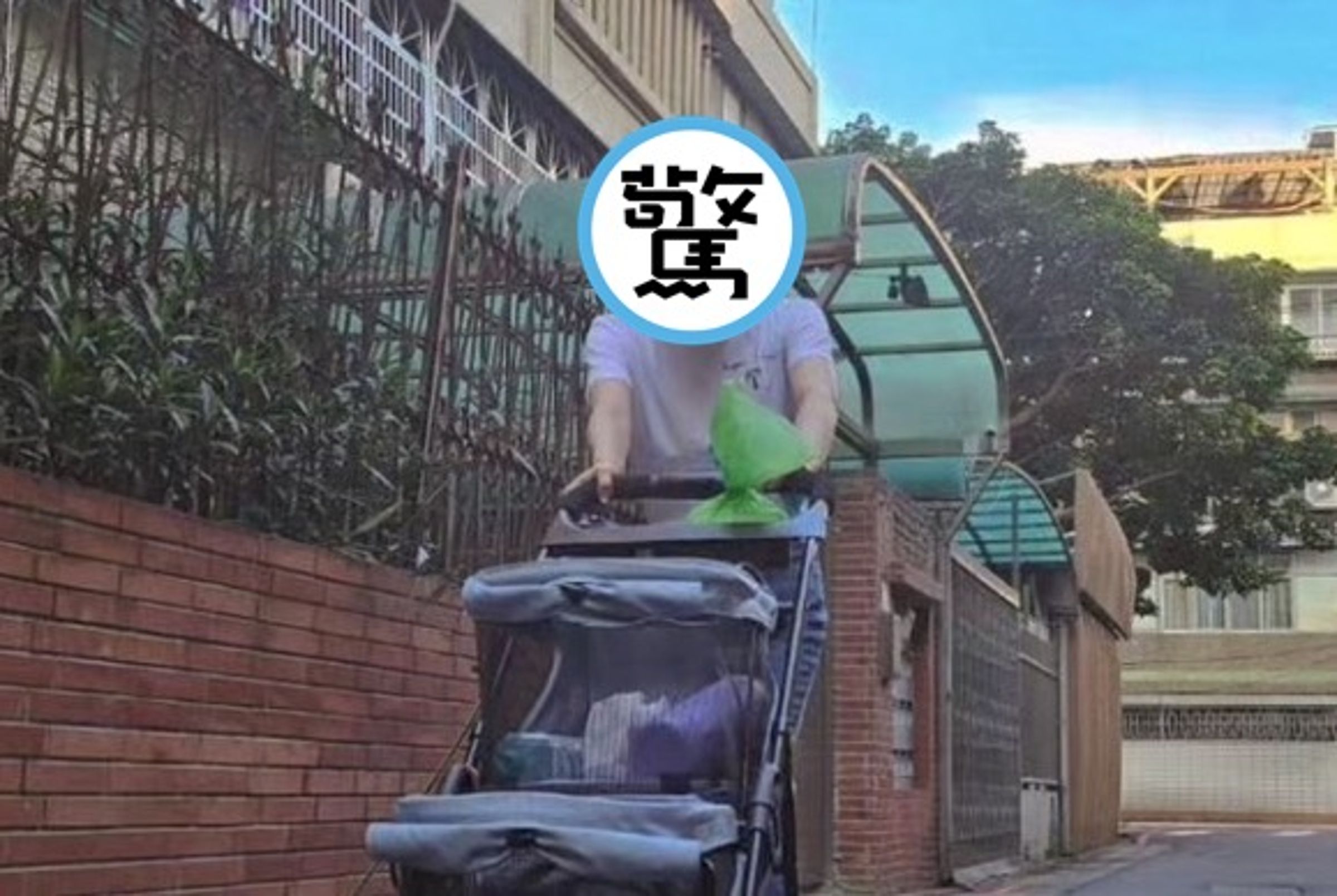 蔡依林在巷弄內低頭推寵物娃娃車。(翻攝蔡依林IG)