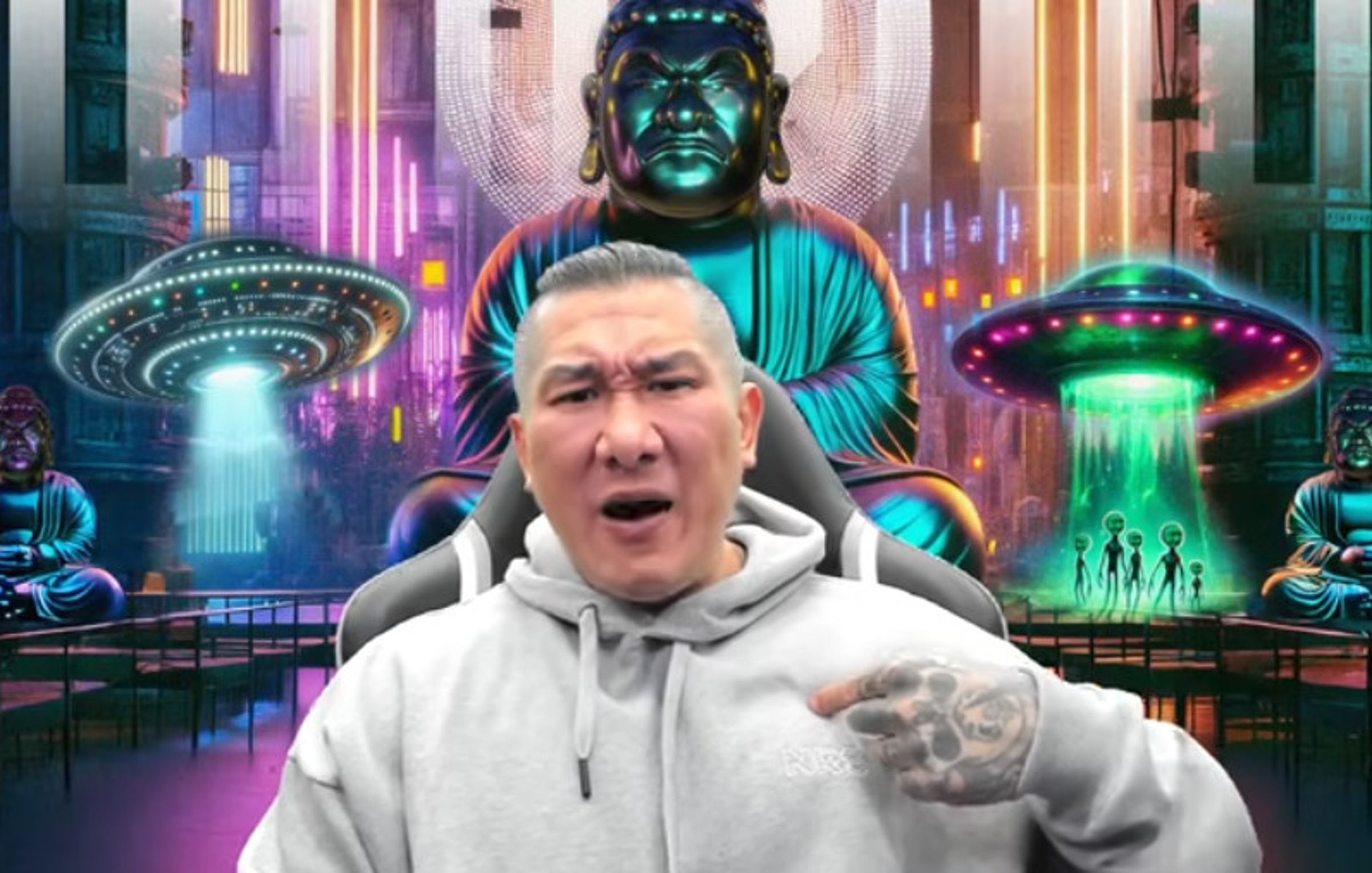 館長在直播澄清在對岸拿到的資金是用在經營台灣媒體，可是小粉紅並不買單。（翻攝YT頻道「館長惡名昭彰」）