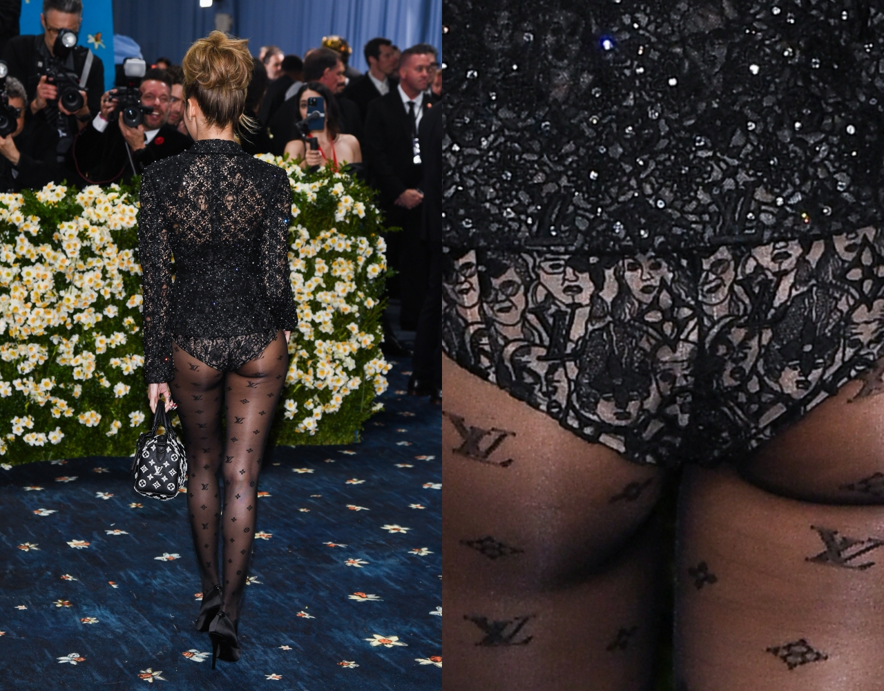 美國鄉民無聊到去放大特寫，發現她臀部的內褲蕾絲圖案，儼然是黑人民權領袖羅莎帕克斯的肖像。（東方IC）