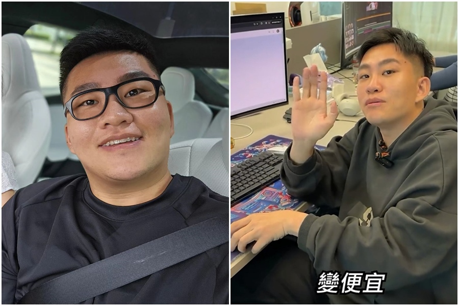 Joeman發布新短片爆瘦一圈（右圖），臉型消風了不少。（翻攝自Joeman臉書）