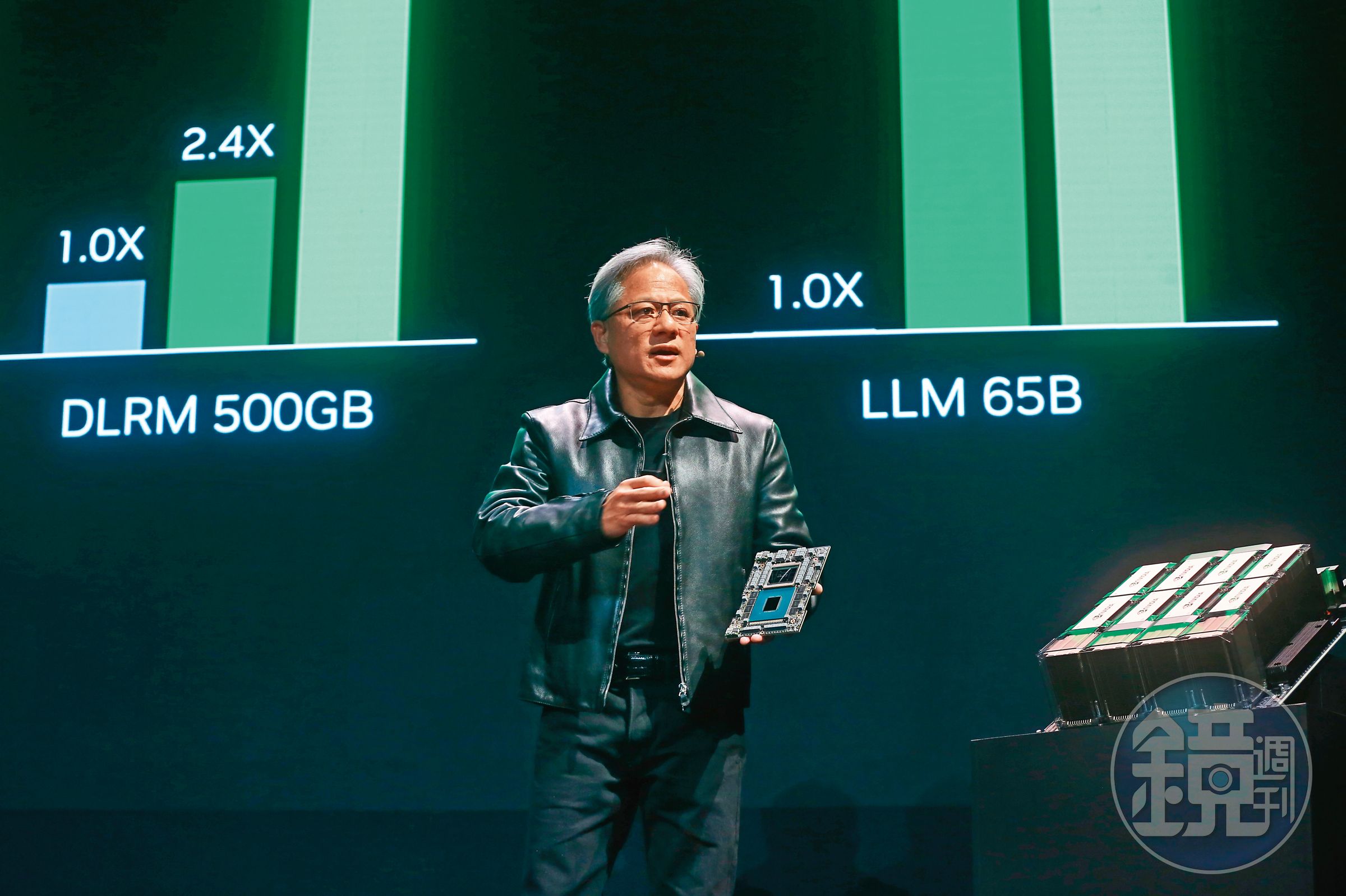 CoWoS先進封裝技術在人工智慧的需求推力下,吸引輝達、超微等晶片大廠爭相下單。圖為輝達執行長黃仁勳。