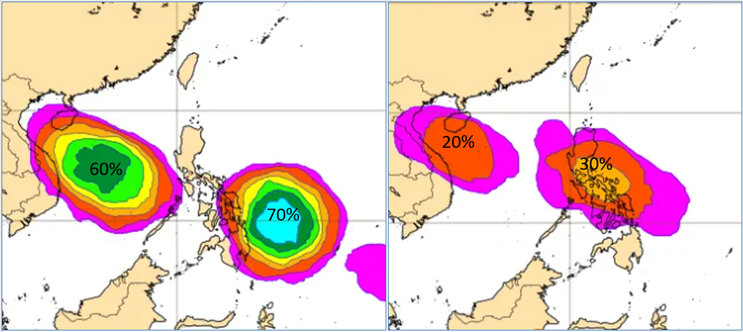 吳德榮今po文分析下週天氣,呂宋島附近可能會有颱風生成。(翻攝自三立準氣象.老大洩天機)
