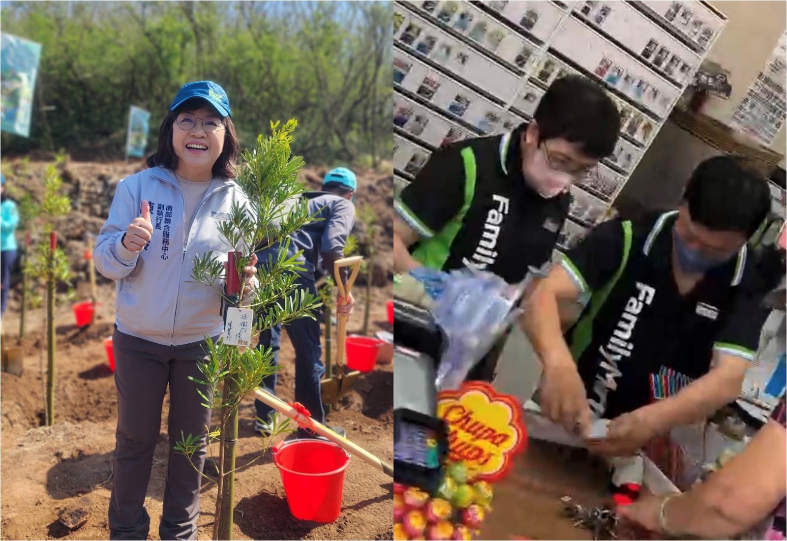 陳慧玲涉貪助理費後遭行政院解職，近日傳出她在超商擔任店員。（翻攝自臉書陳慧玲／老高漫談臉書專頁）